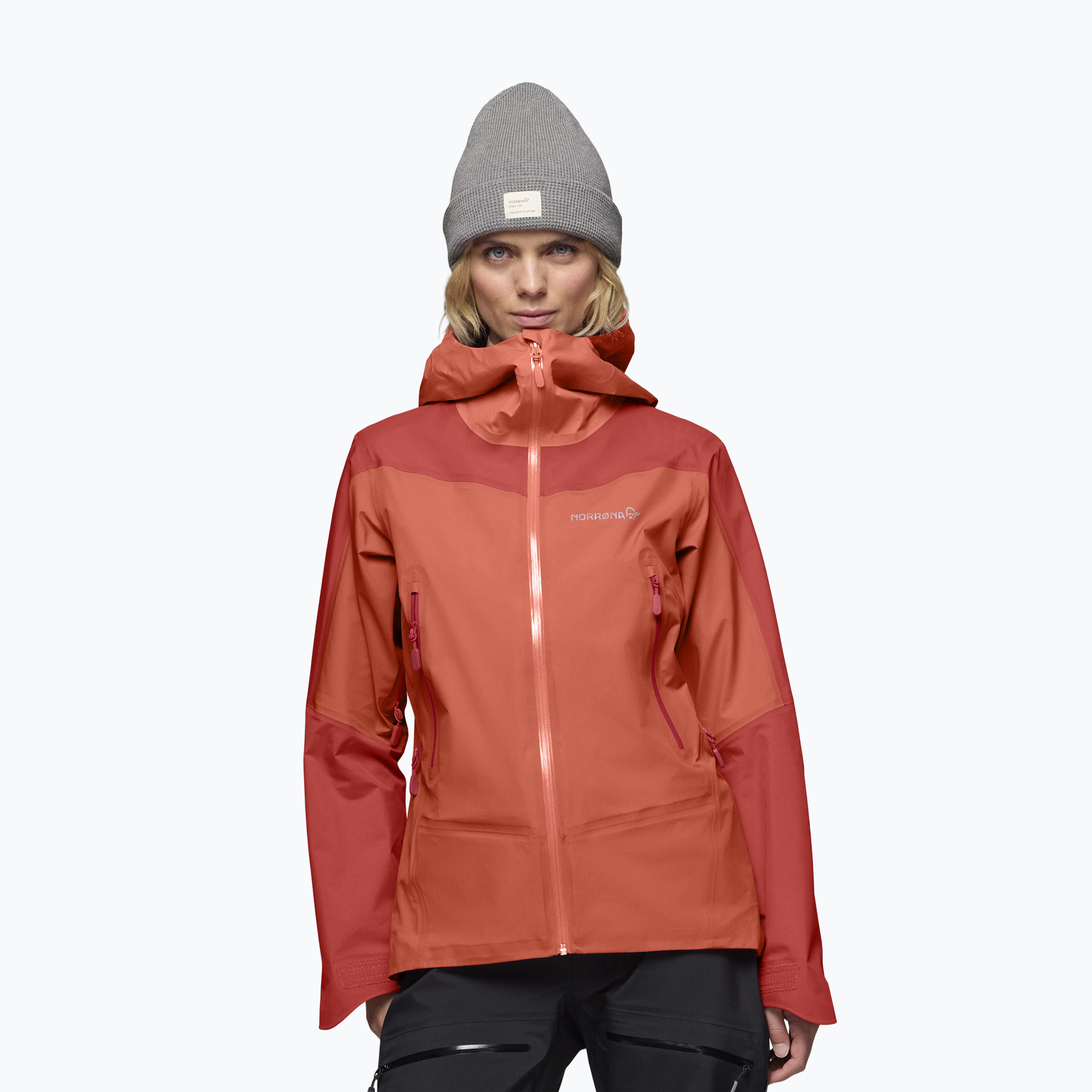Дамско яке за дъжд NORRONA Falketind Gore-Tex deep sea coral/baked apple