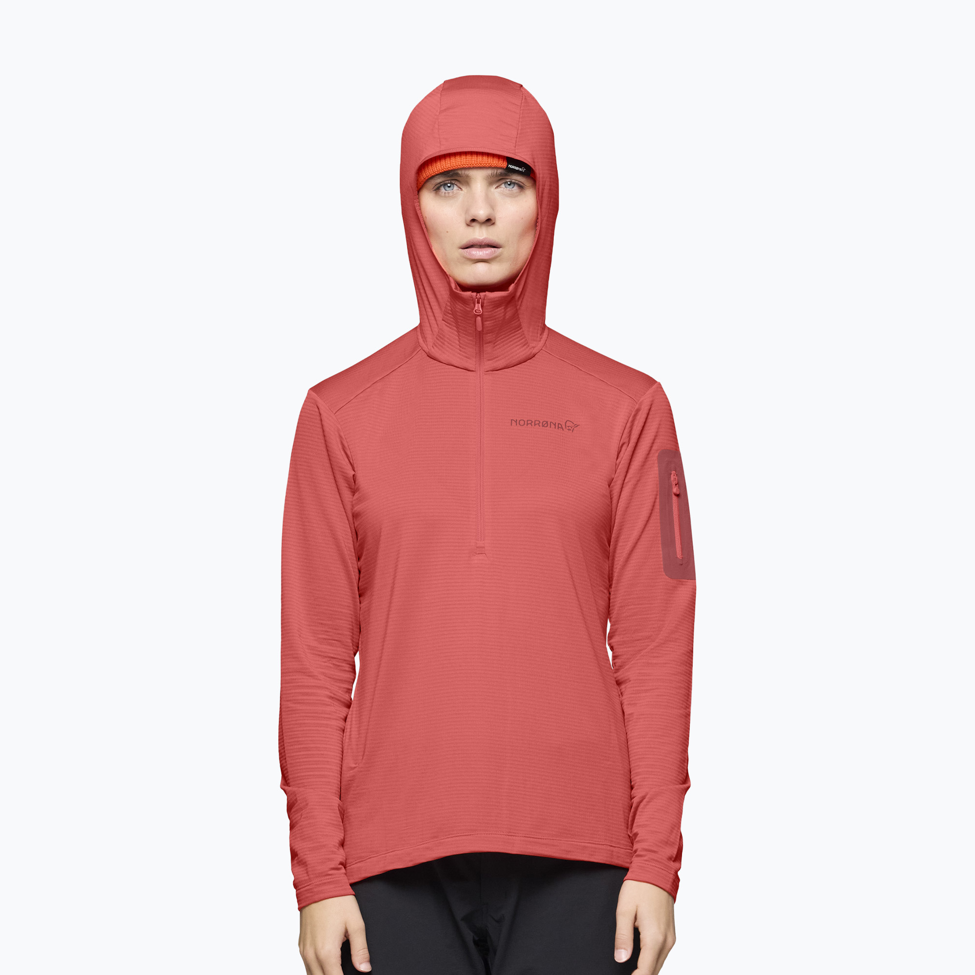 Dámska trekingová mikina NORRONA Falketind Warm1 Hood deep sea coral/baked apple