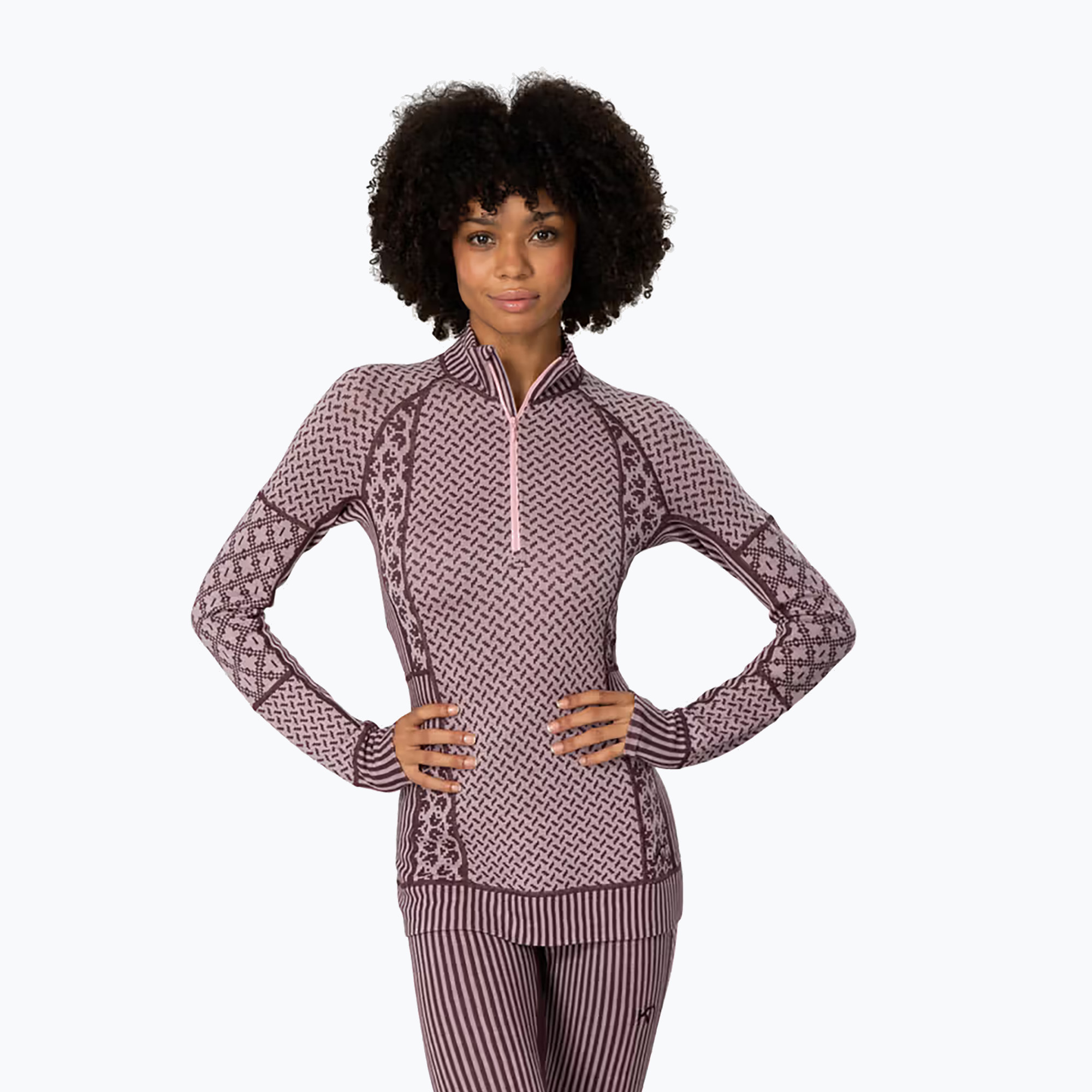 Bluza termoaktywna damska KARI TRAA Smekker Half Zip cocoa powder | WYSYŁKA W 24H | 30 DNI NA ZWROT