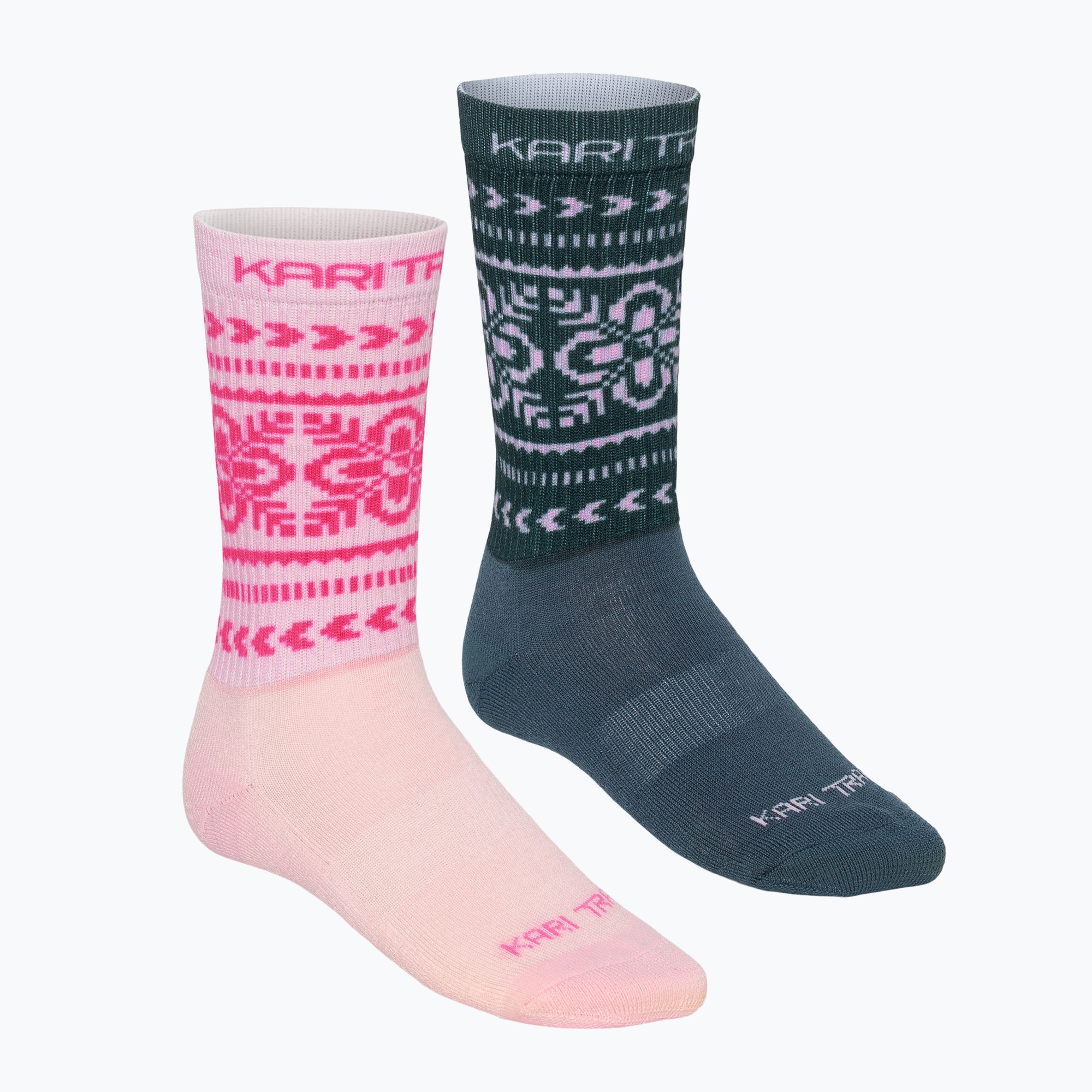 Dámske ponožky KARI TRAA Puffin 2 pack pink frost