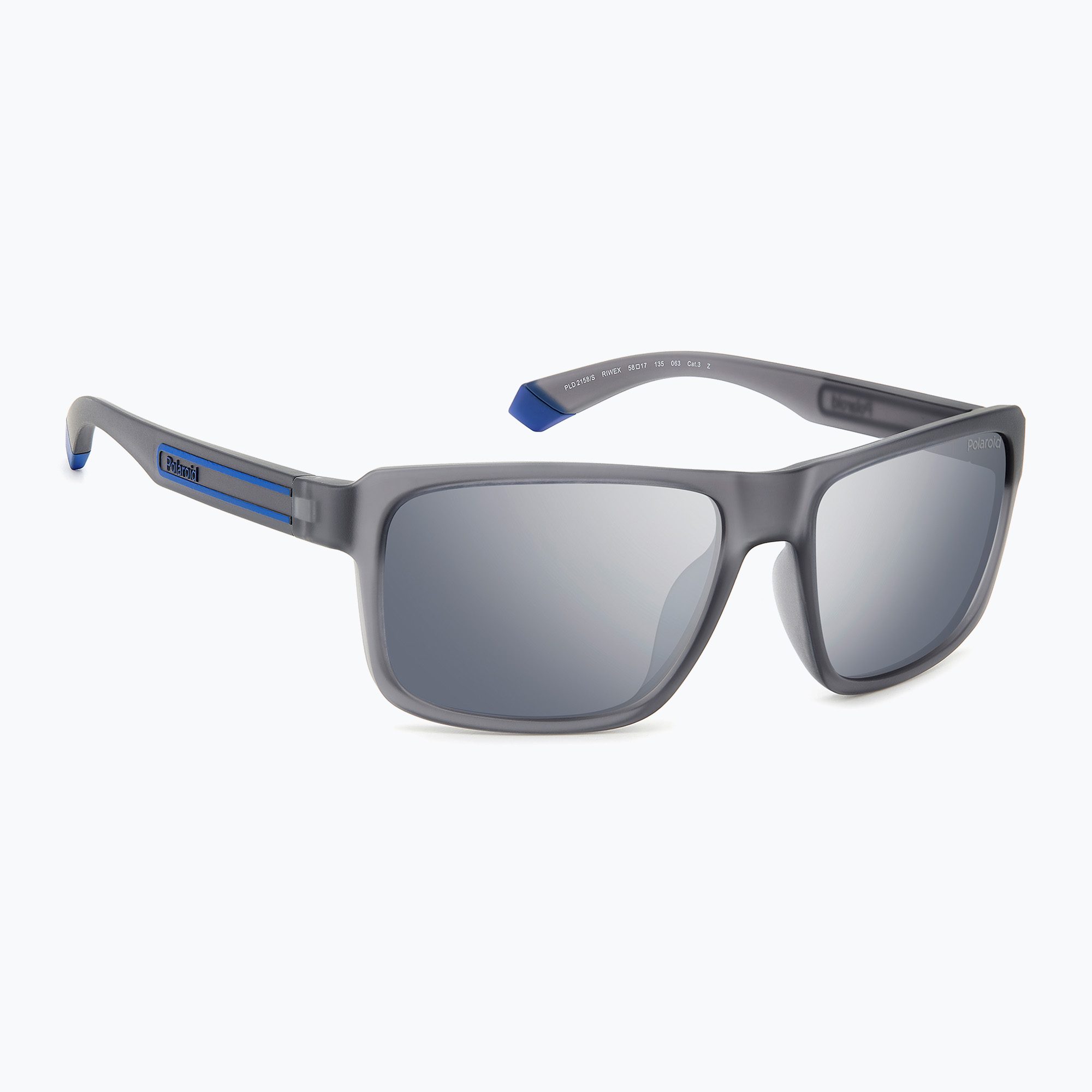 Okulary przeciwsłoneczne męskie Polaroid PLD 2158/S matte grey/grey silver mirror polarized