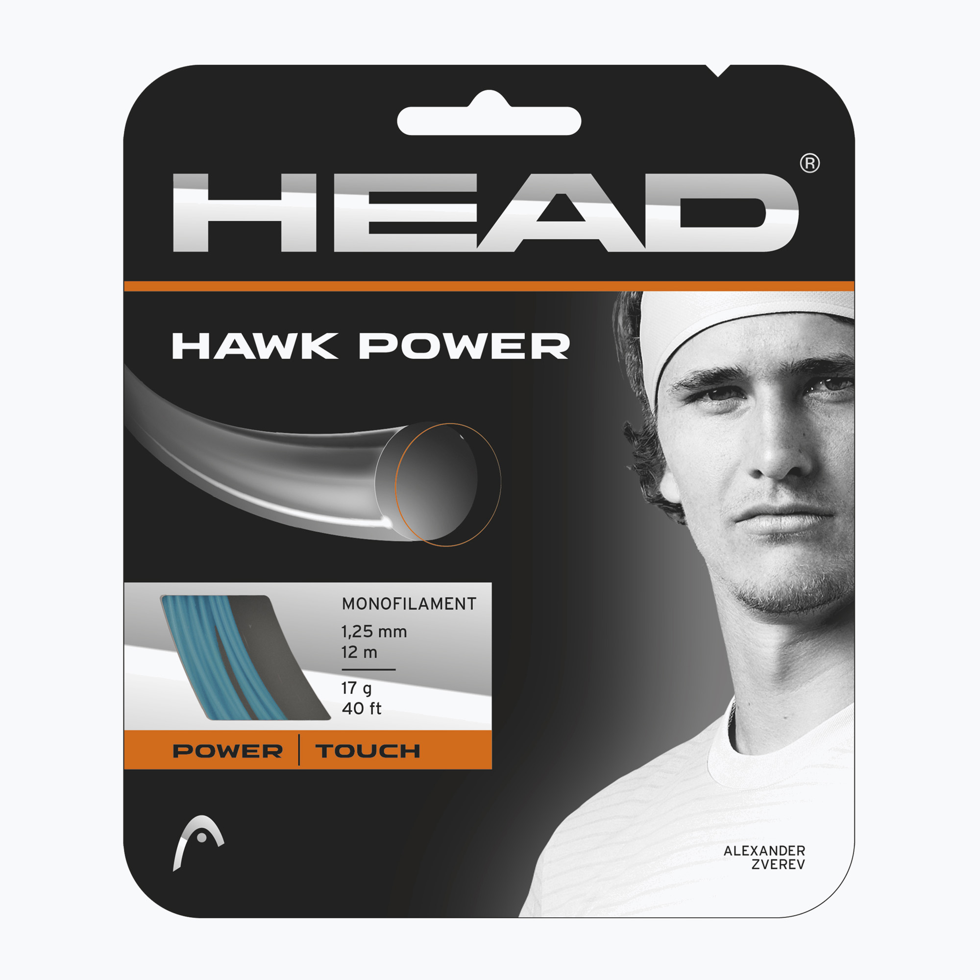 Тенис корда HEAD Hawk Power 12 м сива 281022