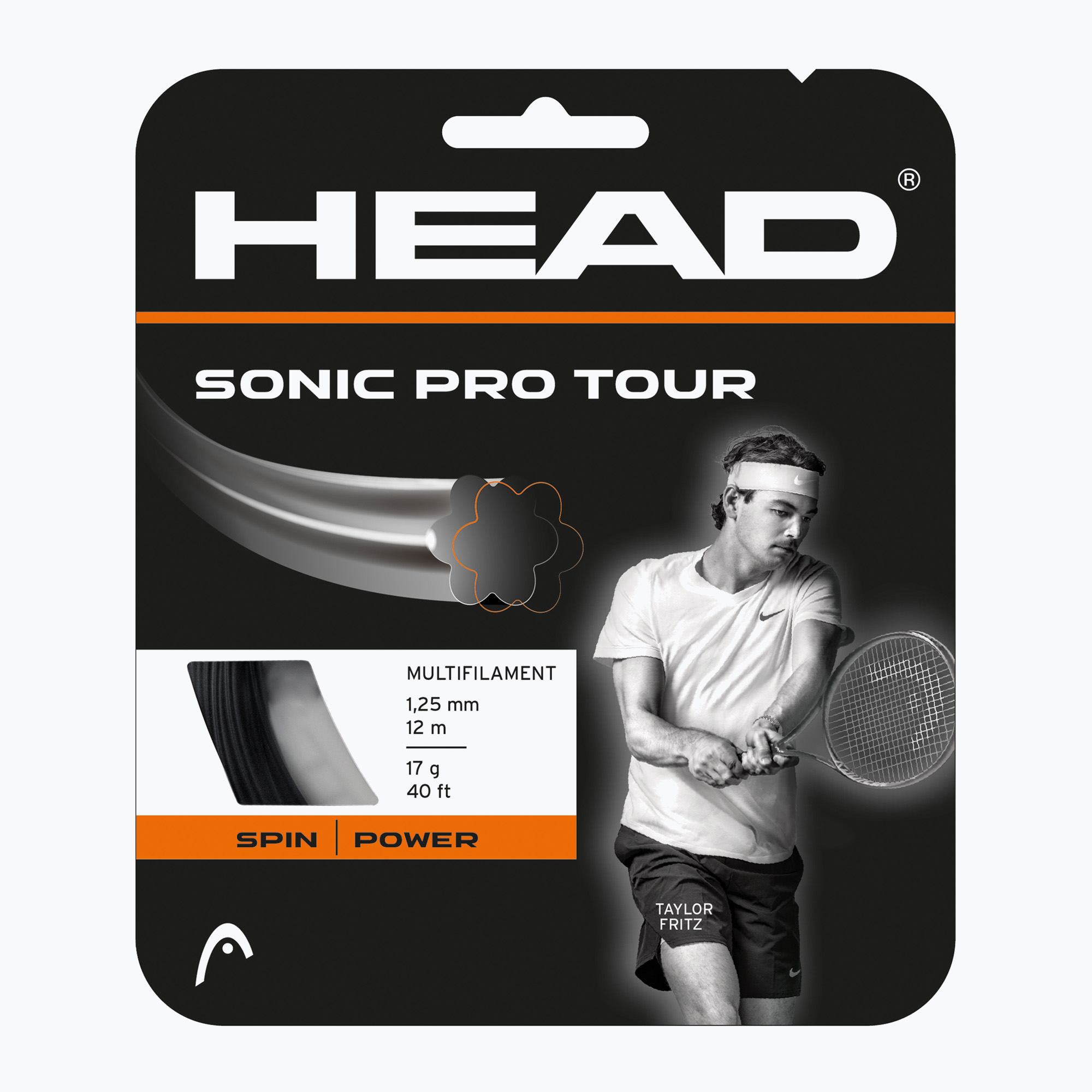 HEAD Sonic Pro Tour 12 м тенис кордаж черен 281082