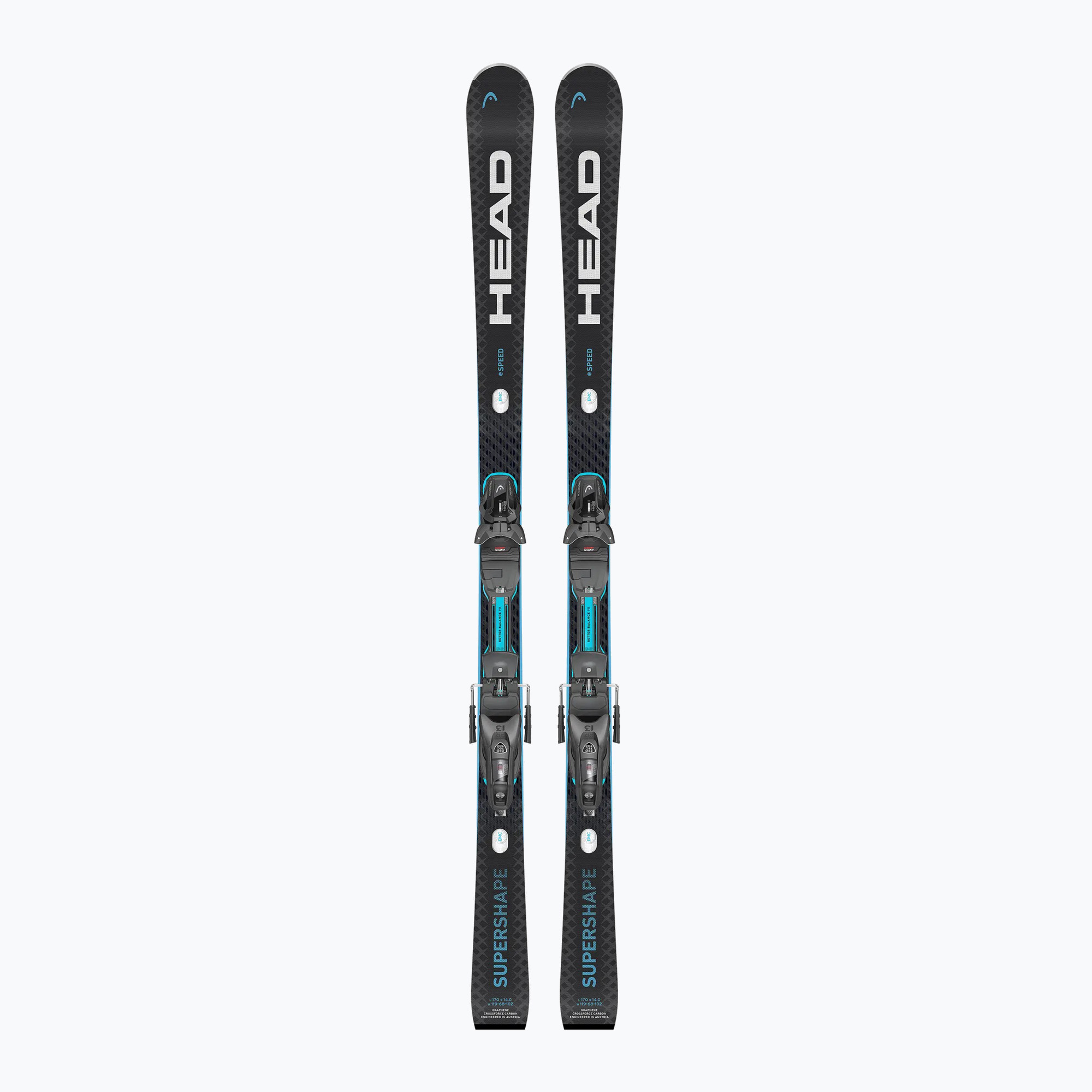 Alpine skis HEAD Supershape e-Speed SW BB-PR + bindings PRD 12 GW black/blue (170 cm)
