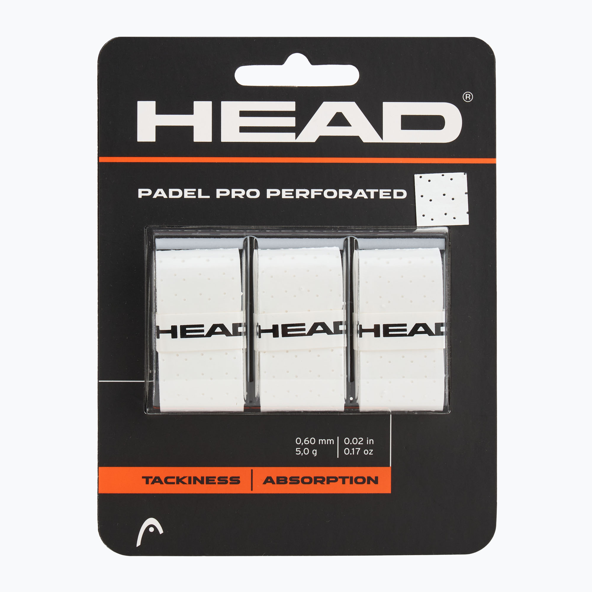 HEAD Perforovaný obal na raketu 3 ks biely.