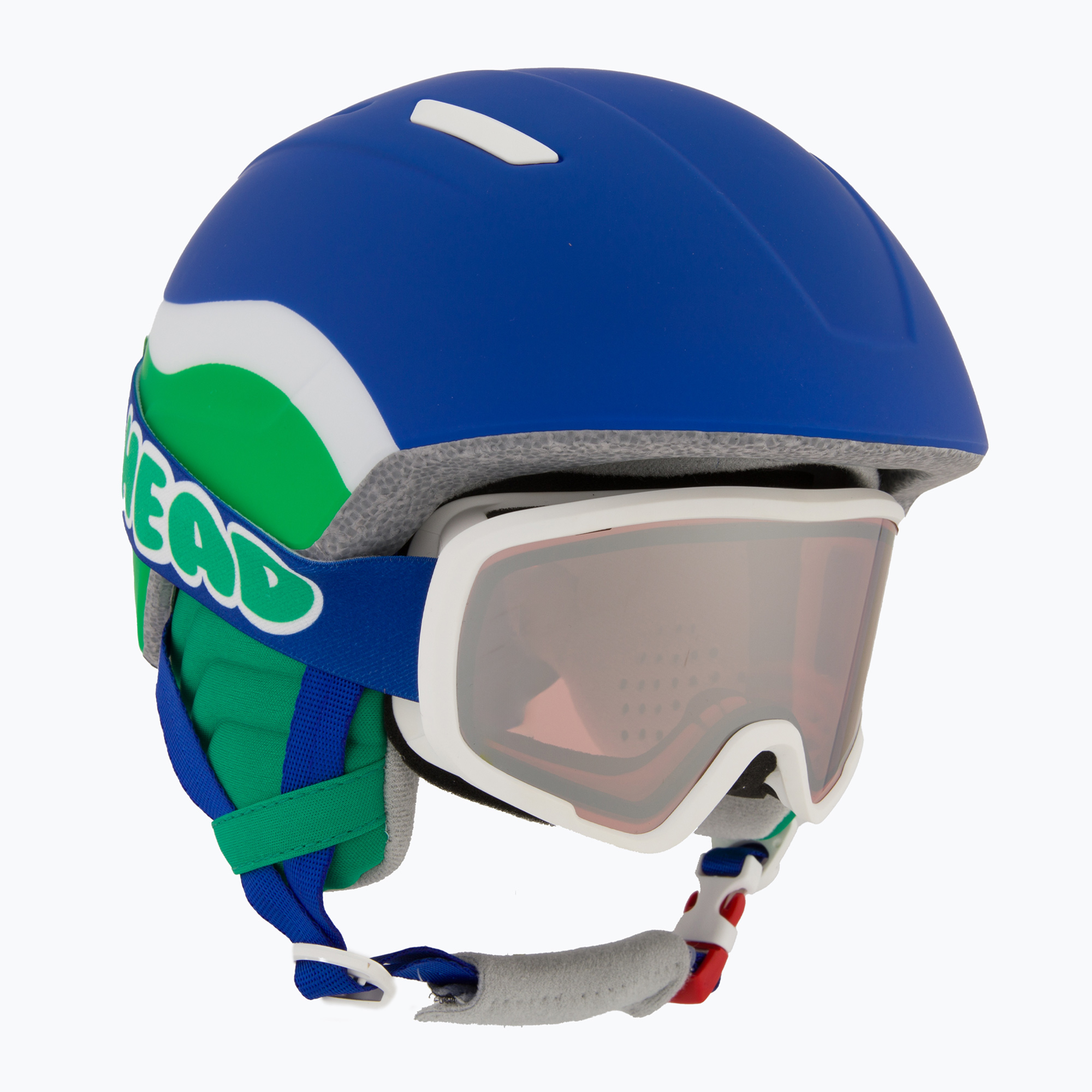 Детска ски каска HEAD Mojo Set   очила Junior blue/green/silver red