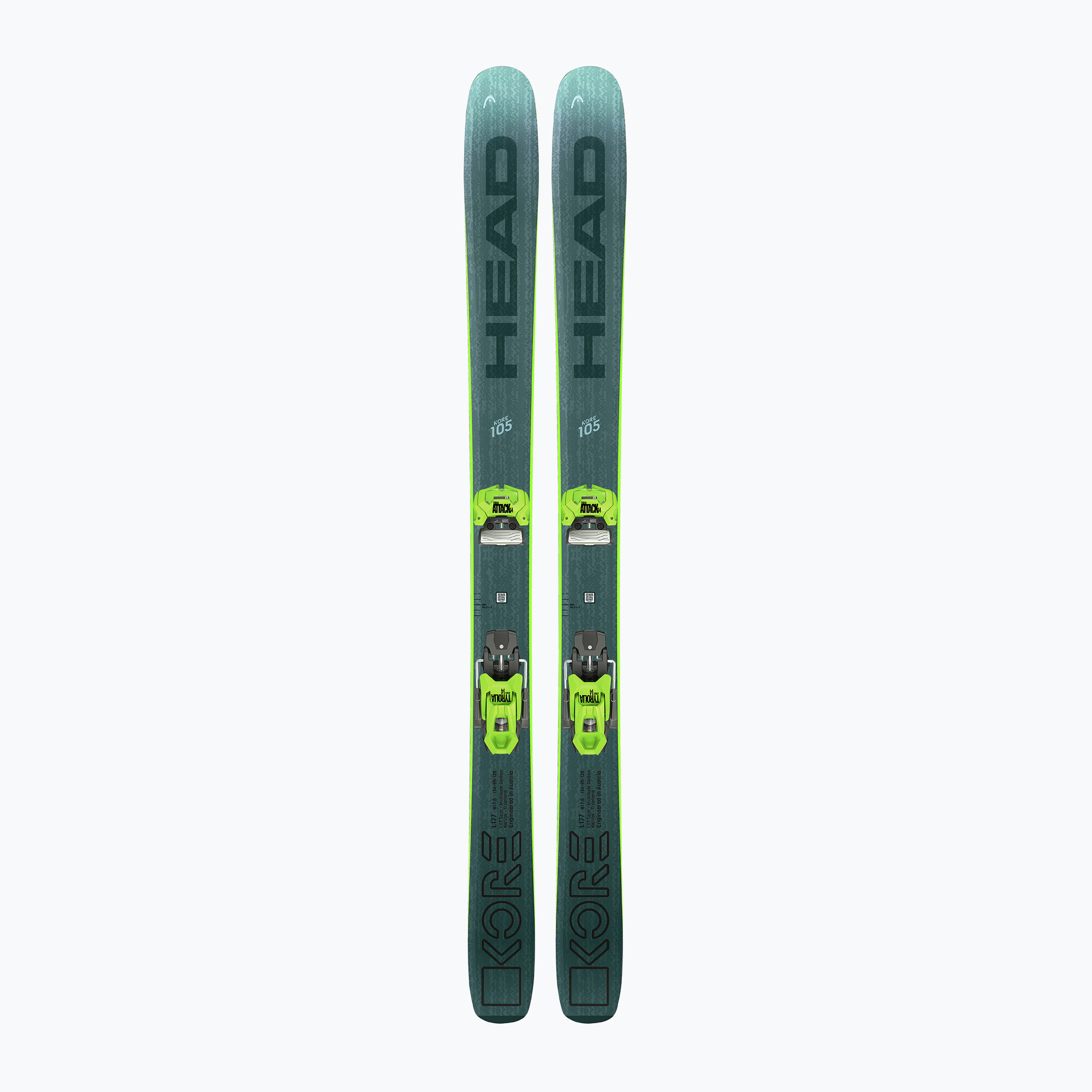Zjazdové lyže HEAD Kore 105 + viazanie Attack 14 GW green/anthracite (Kore 105 + Attack 14 GW 315424/114436)