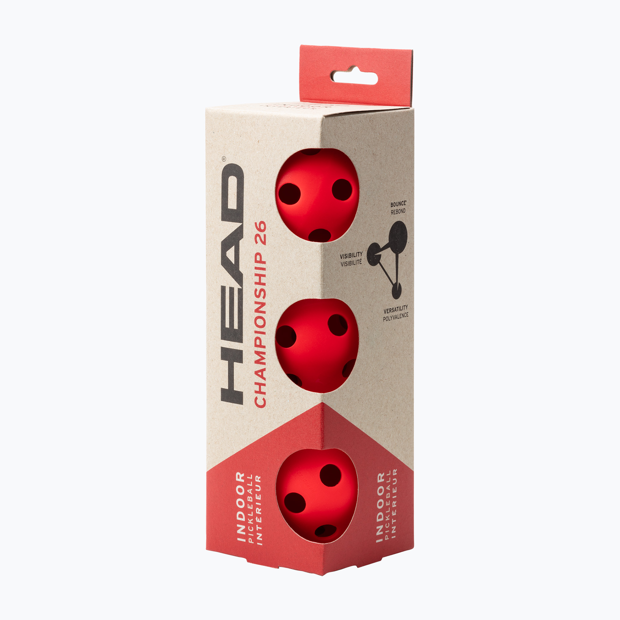 Campionato HEAD 3B 26 palle da pickleball 3 pezzi rosso. (Championship 26 Pickleball 3B 557023)