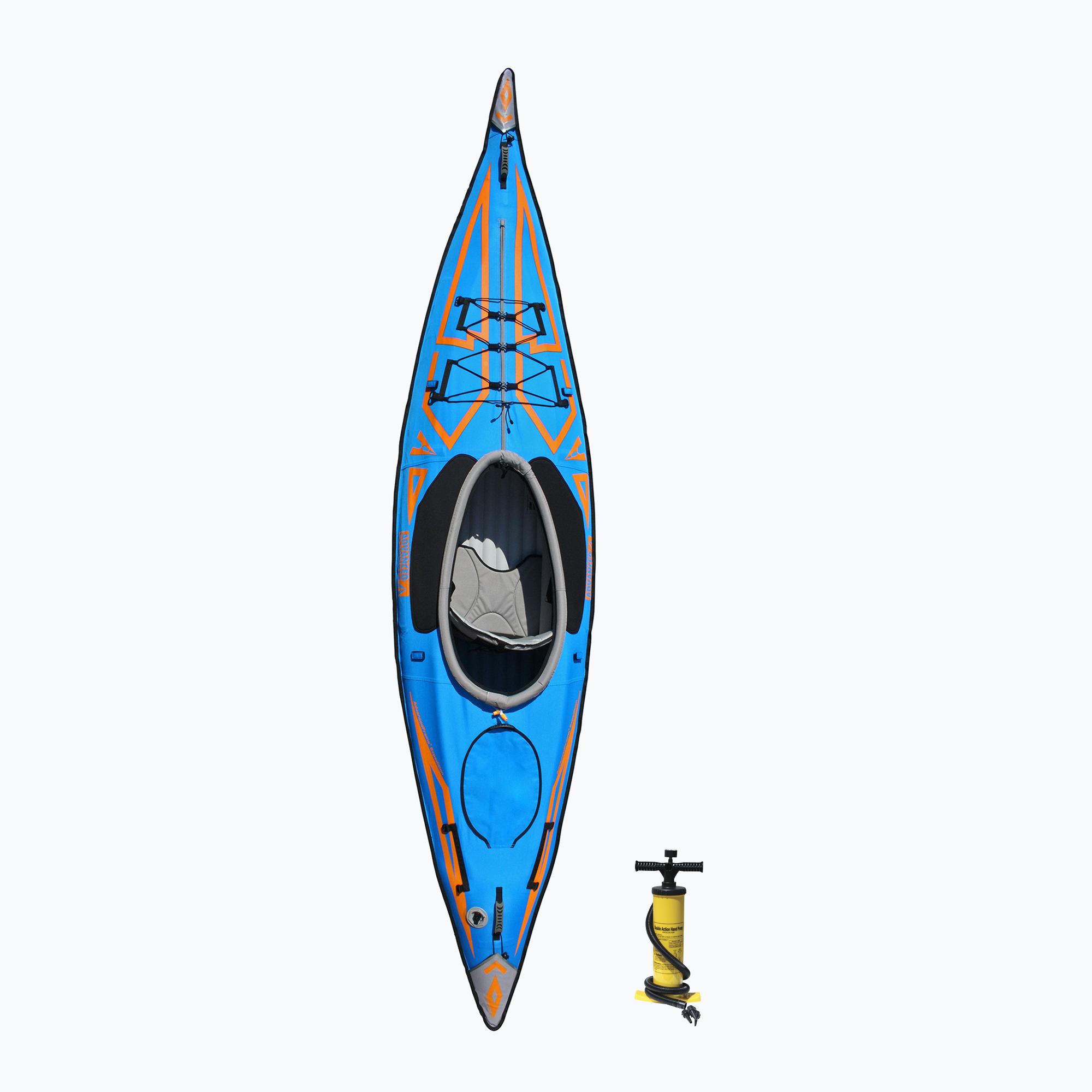 Advanced Elements AdvancedFrame Expedition TM Elite con pompa blu/arancio kayak gonfiabile per 1 persona (396 x 81 cm) (AdvancedFrame Expedition TM