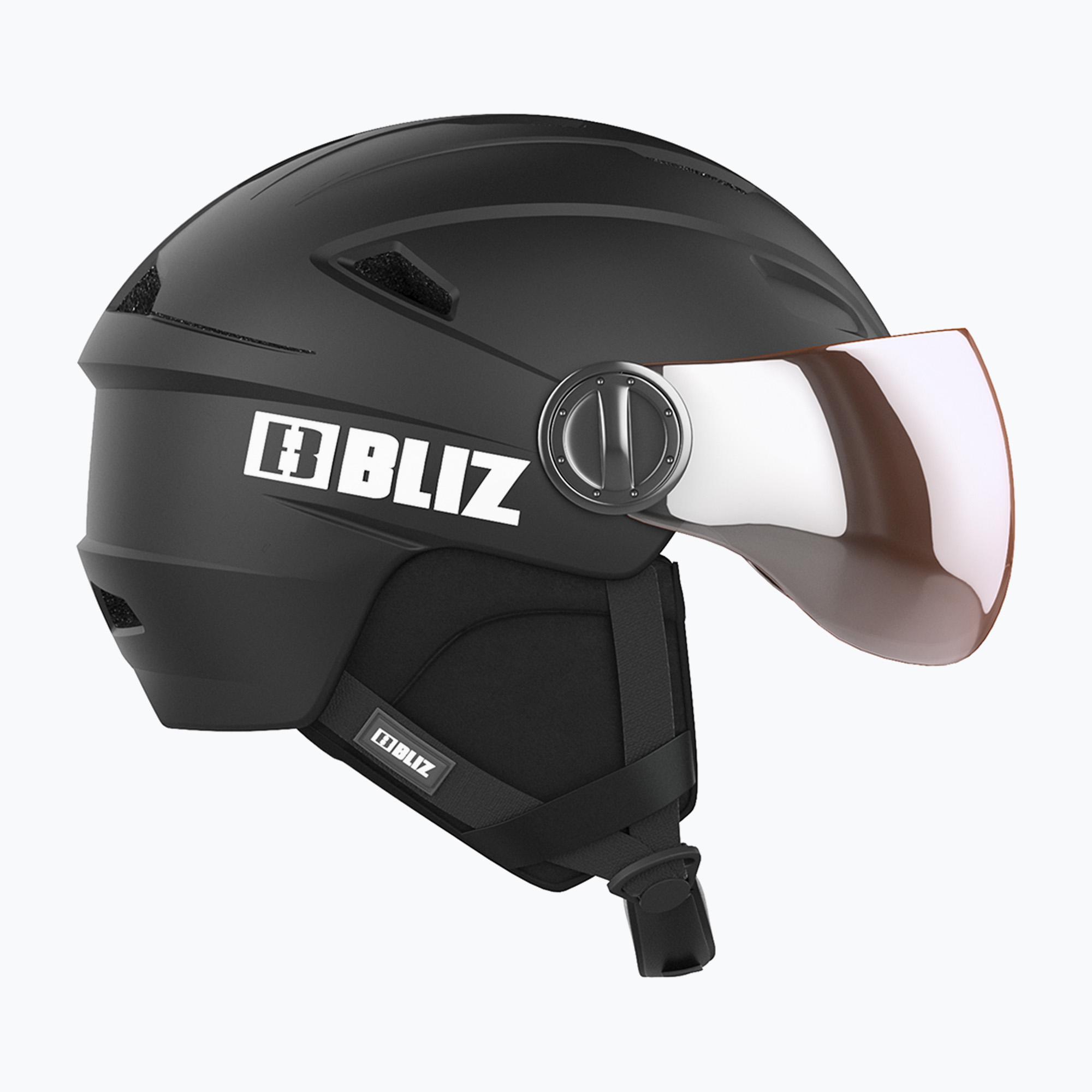 Casco da sci Bliz Strike Visor nero opaco/arancio argento a specchio (54-58 cm (M)) (Strike Visor FZS910002-02K)