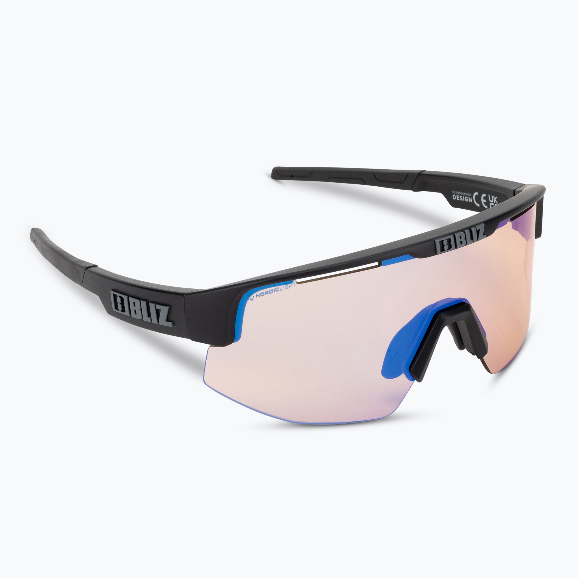 Bliz Matrix Small Nano Optics Nordic Light S2 negru mat/coral/albastru portocaliu ochelari de bicicletă multiplu (Matrix Small Nano Optics Nordic Light 52107-13N)