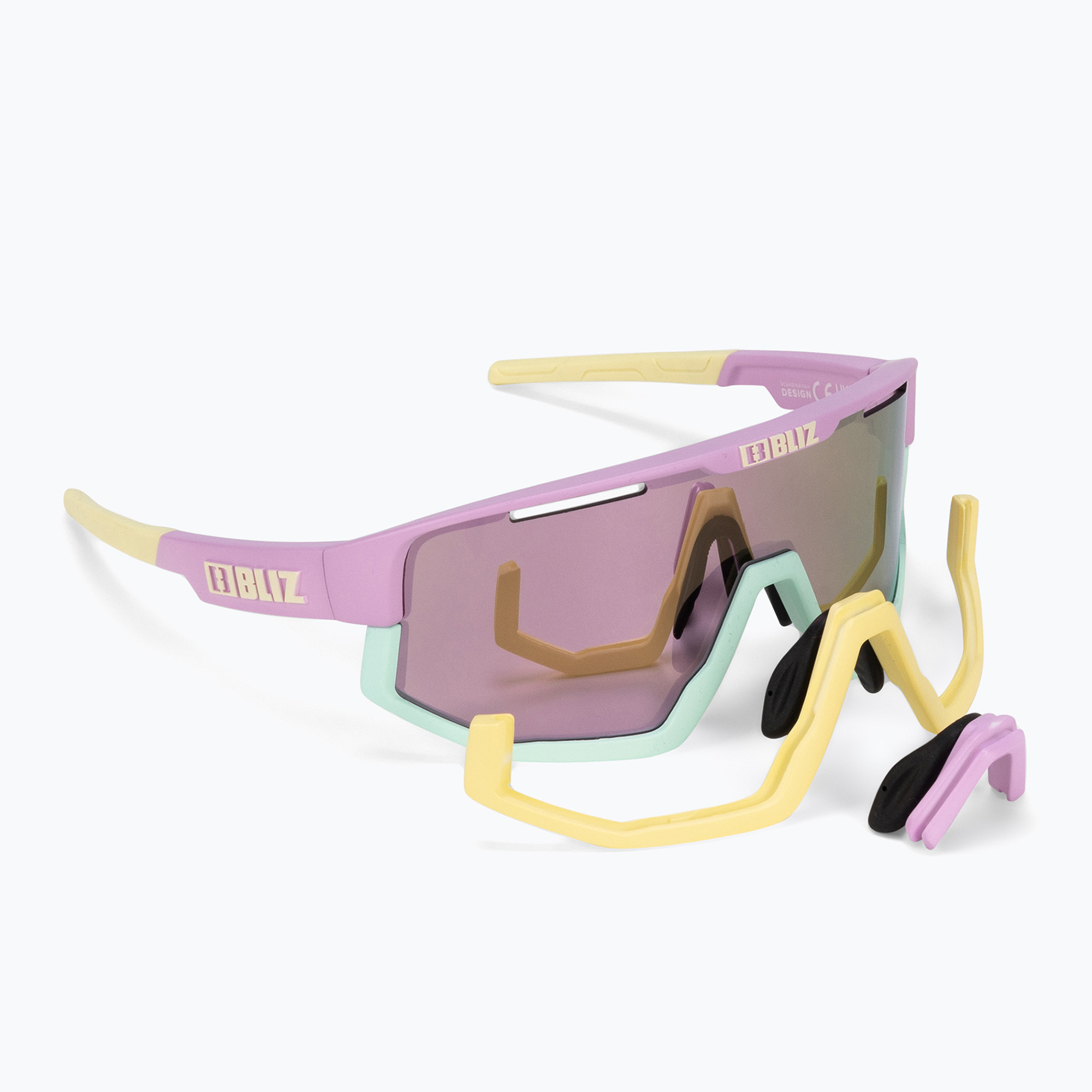 Слънчеви очила Bliz Fusion matt pastel purple yellow logo/brown pink multi
