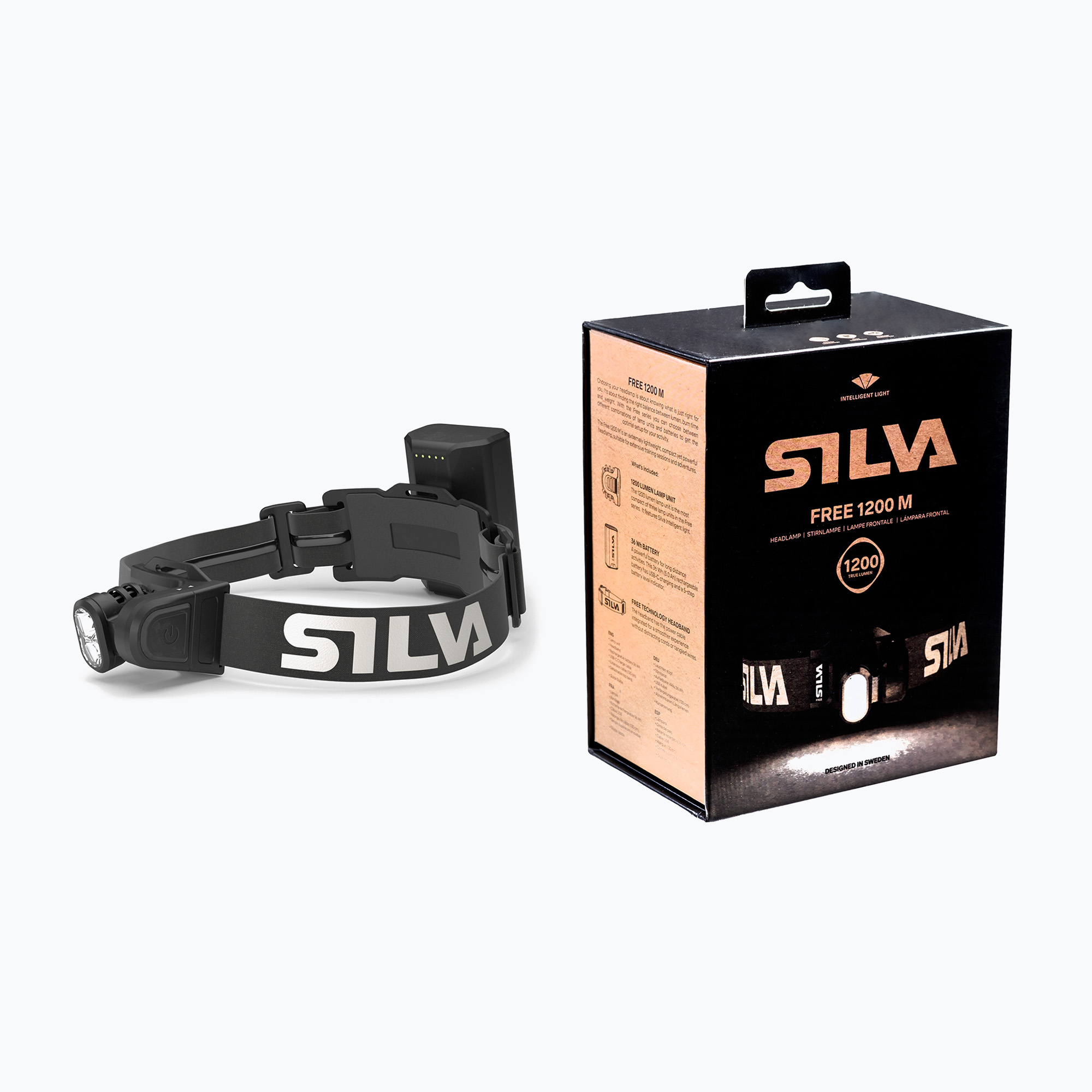 Lampada frontale Silva Free 1200 M grigio (Free 1200 M 38279)