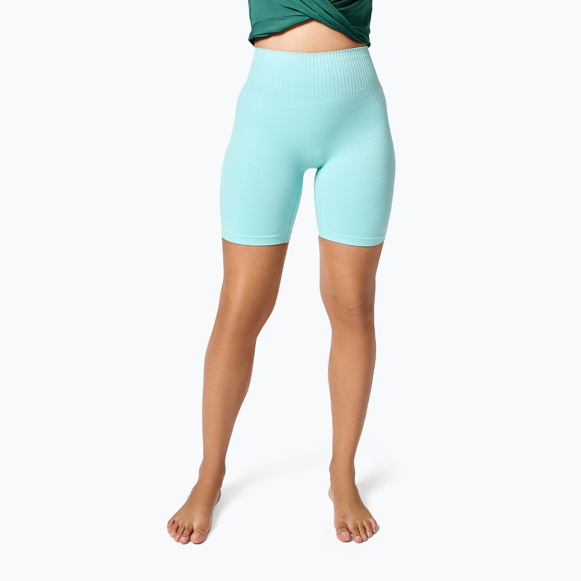 Spodenki damskie Casall Seamless Graphical Rib Bike pastel mint 