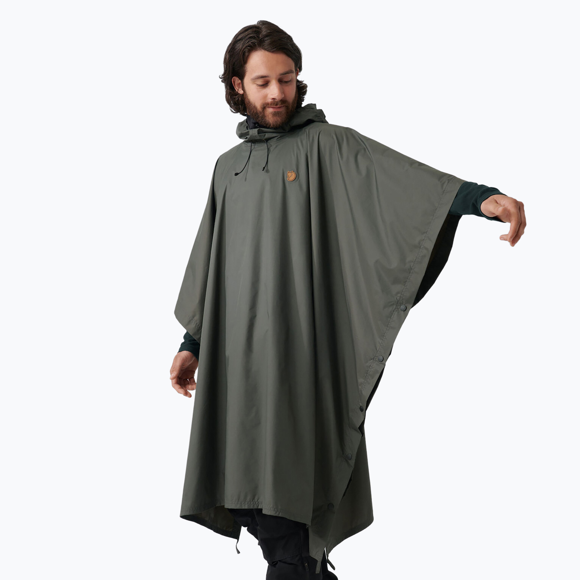 Peleryna przeciwdeszczowa Fjällräven Poncho dark olive 