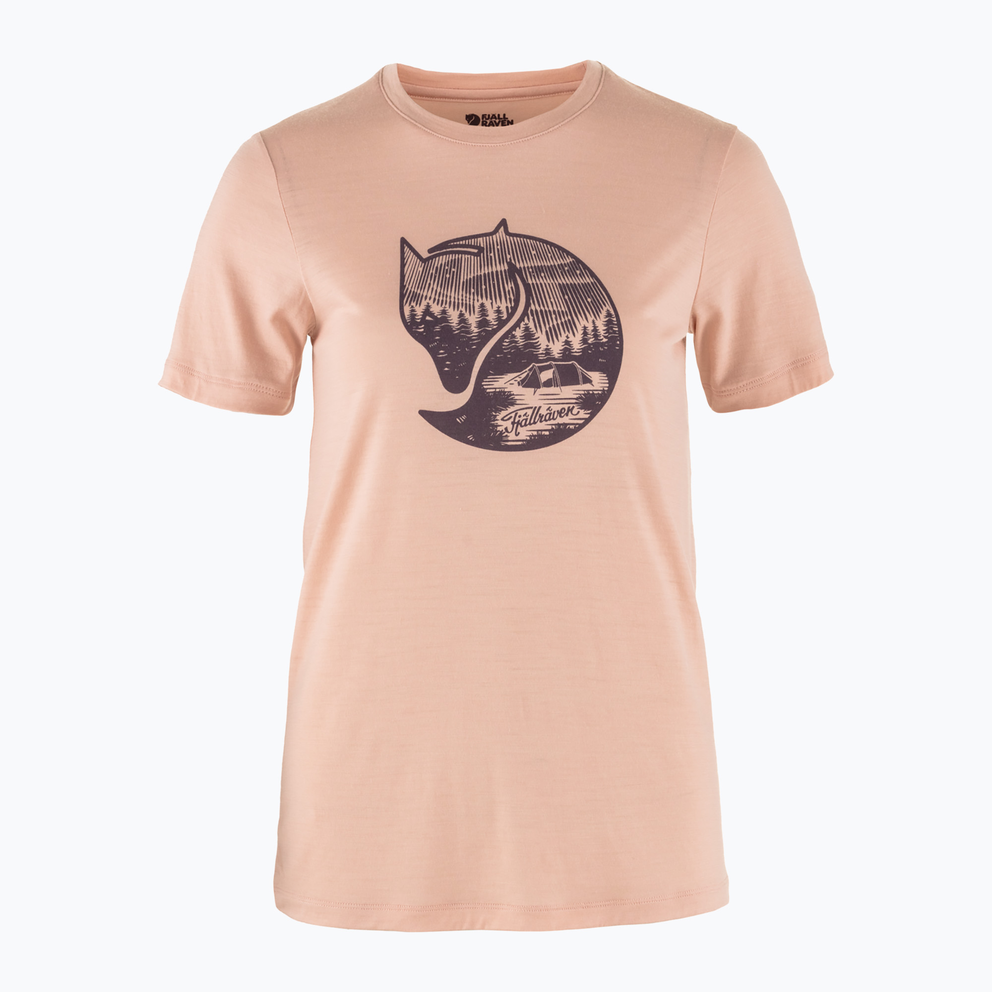 Koszulka trekkingowa damska Fjällräven Abisko Wool Fox chalk rose/ port 