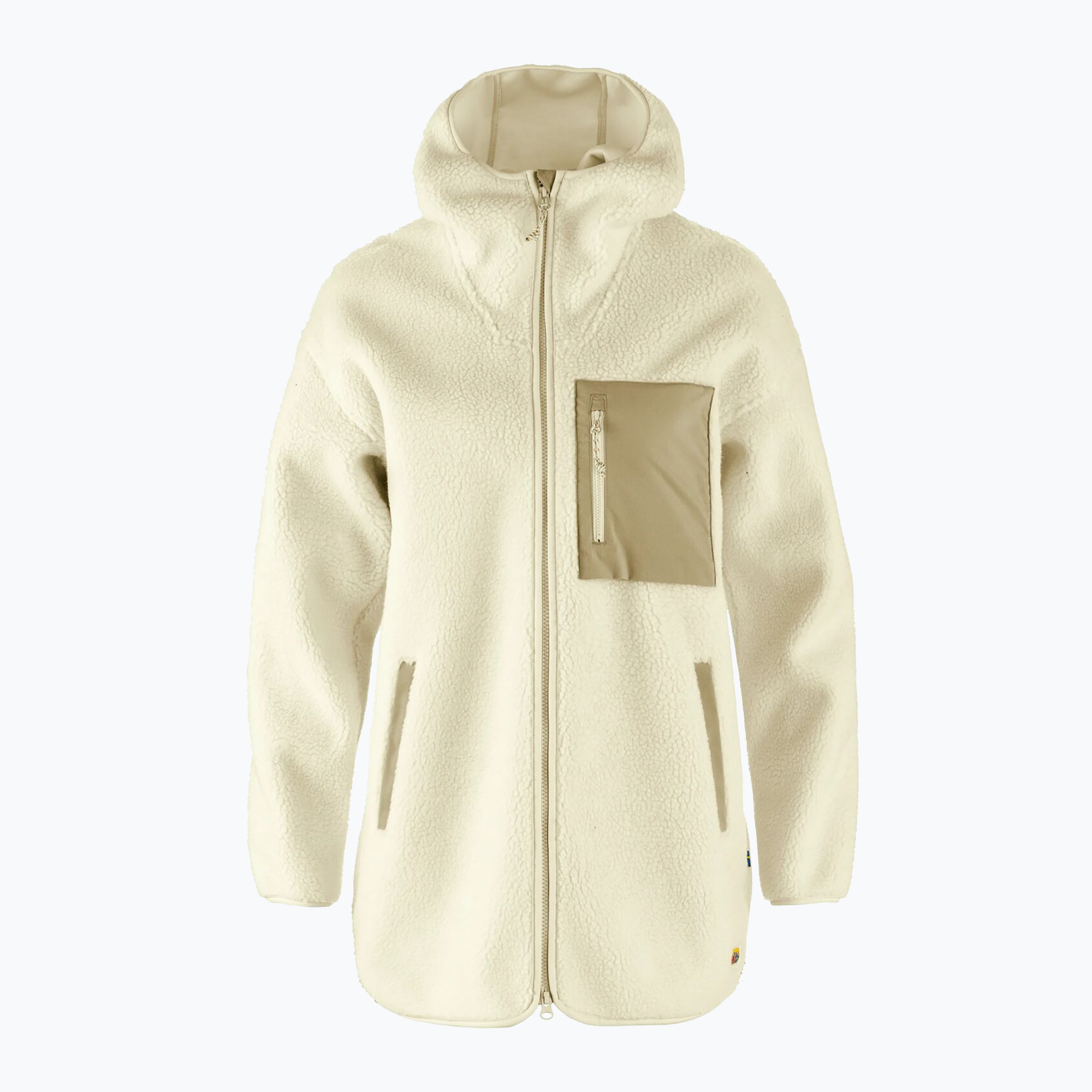 Felpa donna Fjällräven Vardag Pile Fleece Long chalk white (L) (Pile Fleece Long F14600256)