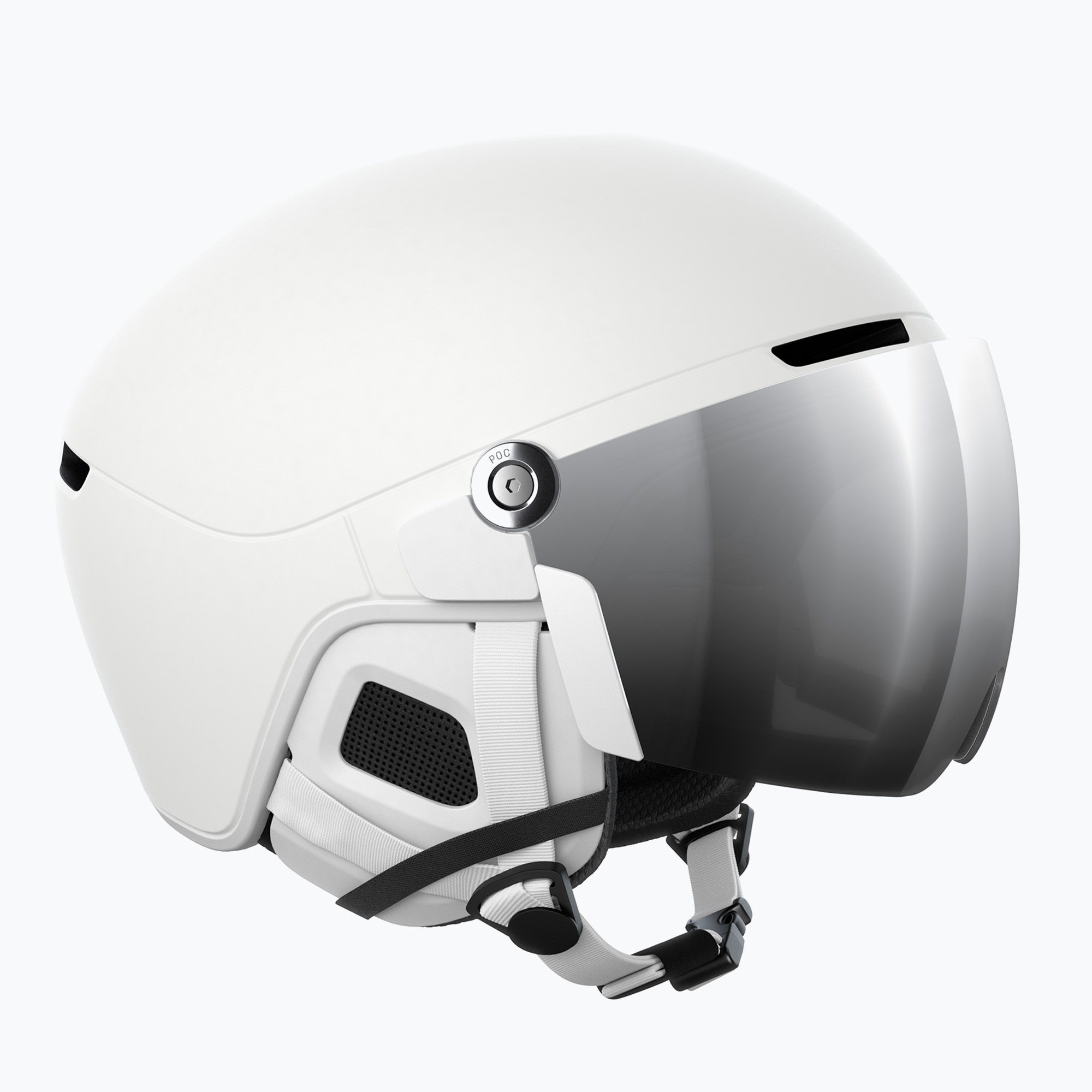 Скиорска каска POC Obex Visor hydrogen white matt/clarity u/partly sunny/silver