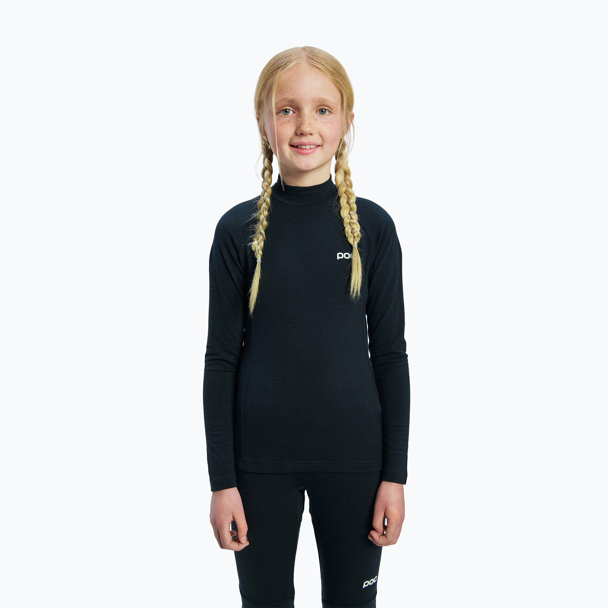 Bluză termoactivă pentru copii POC Layer Merino Mock Neck Jersey Jr uranium black