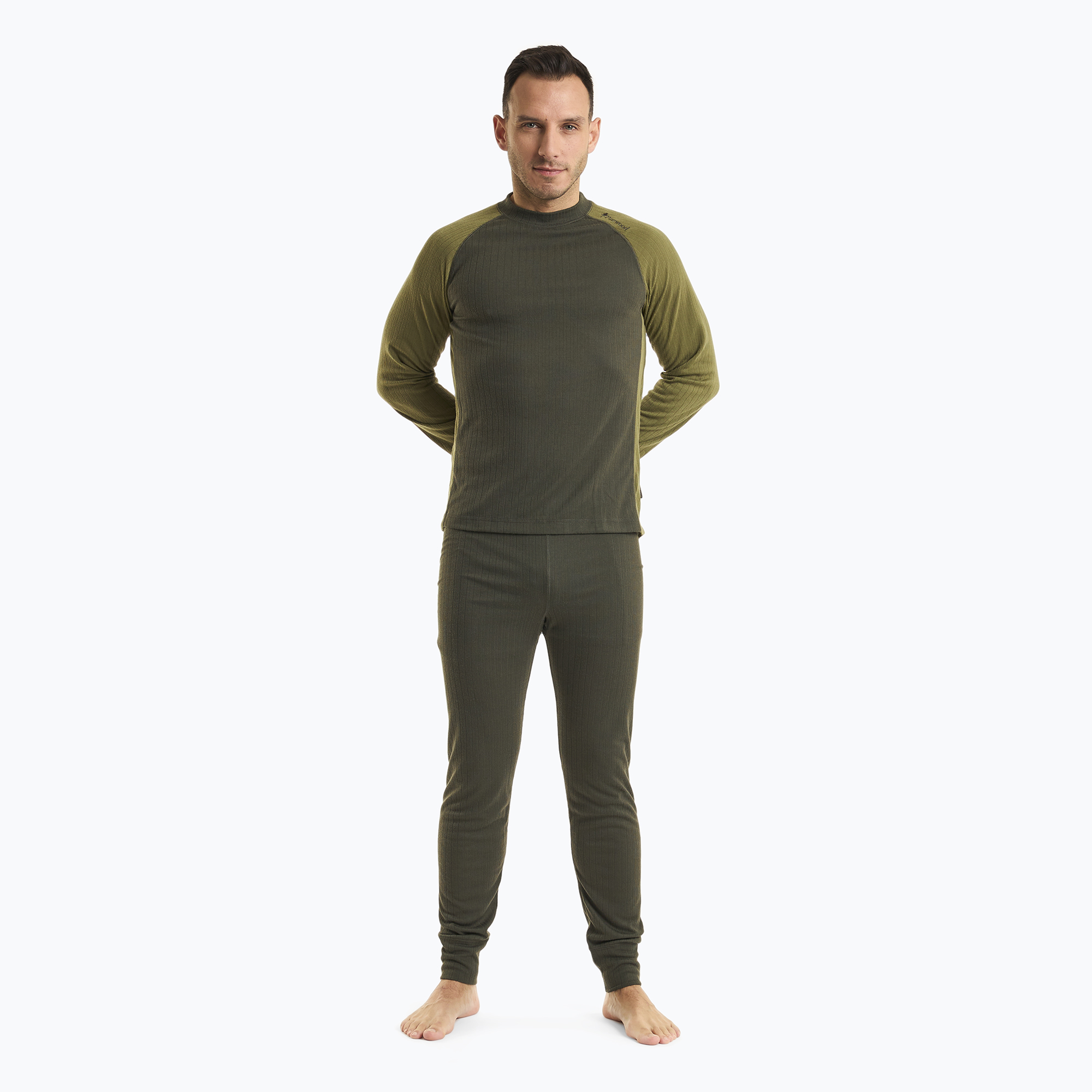 Set de lenjerie termoactivă pentru bărbați Pinewood Finnveden Base Layer d.green/leaf (Finnveden Base Layer 5408)