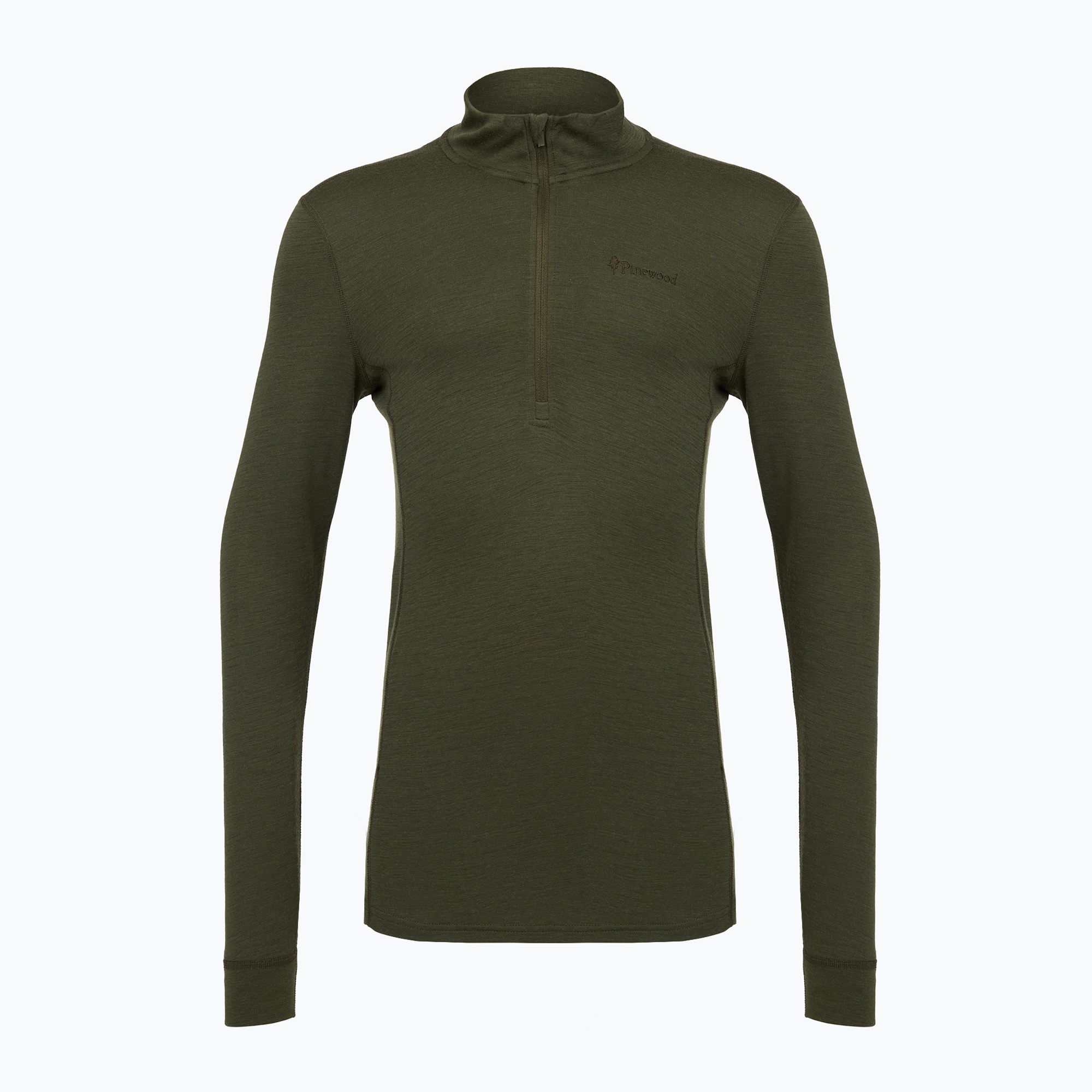 Мъжки термо суитшърт Pinewood Abisko Merino Base Layer Half Zip d.mossgreen