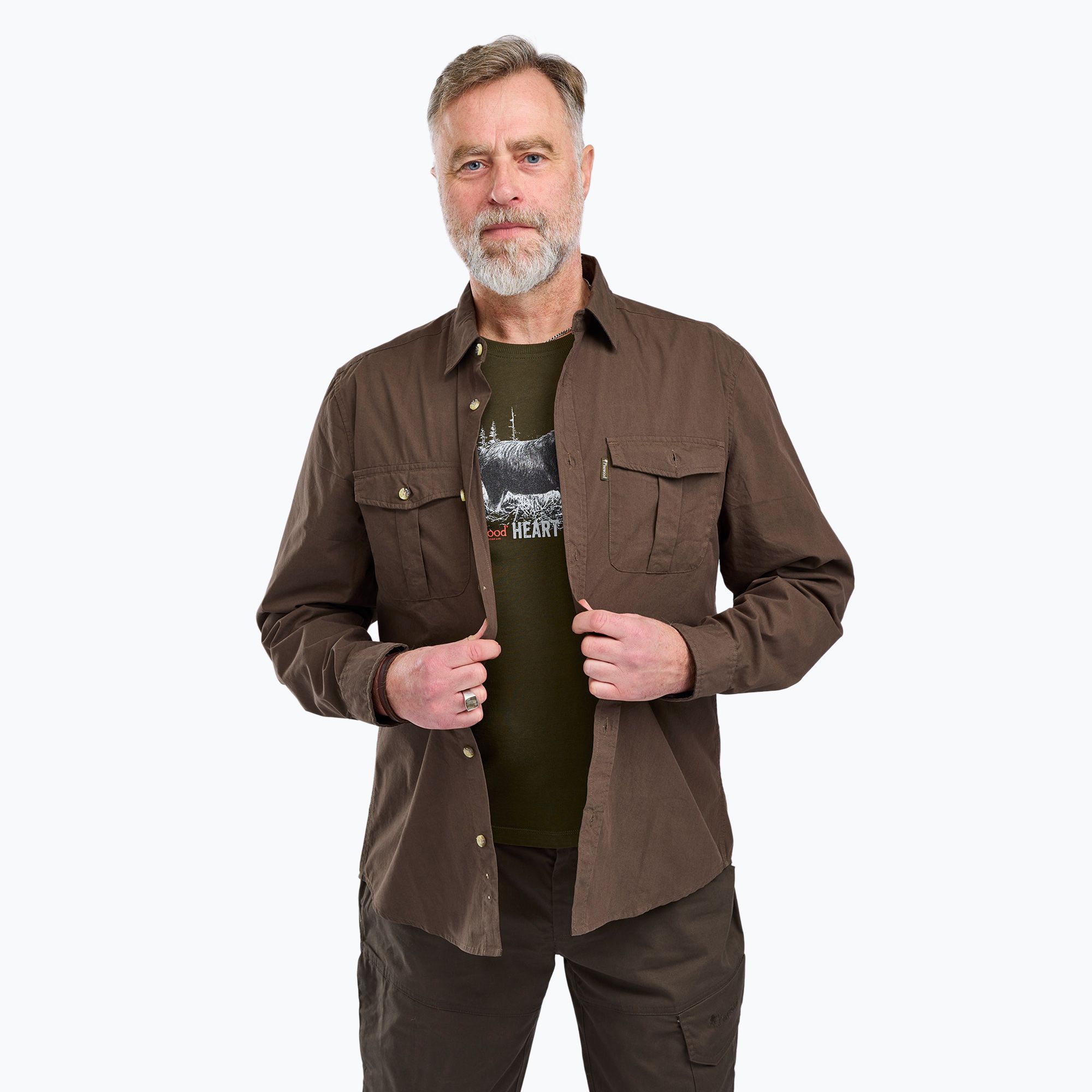 Koszula męska Pinewood Safari LS d.olive 