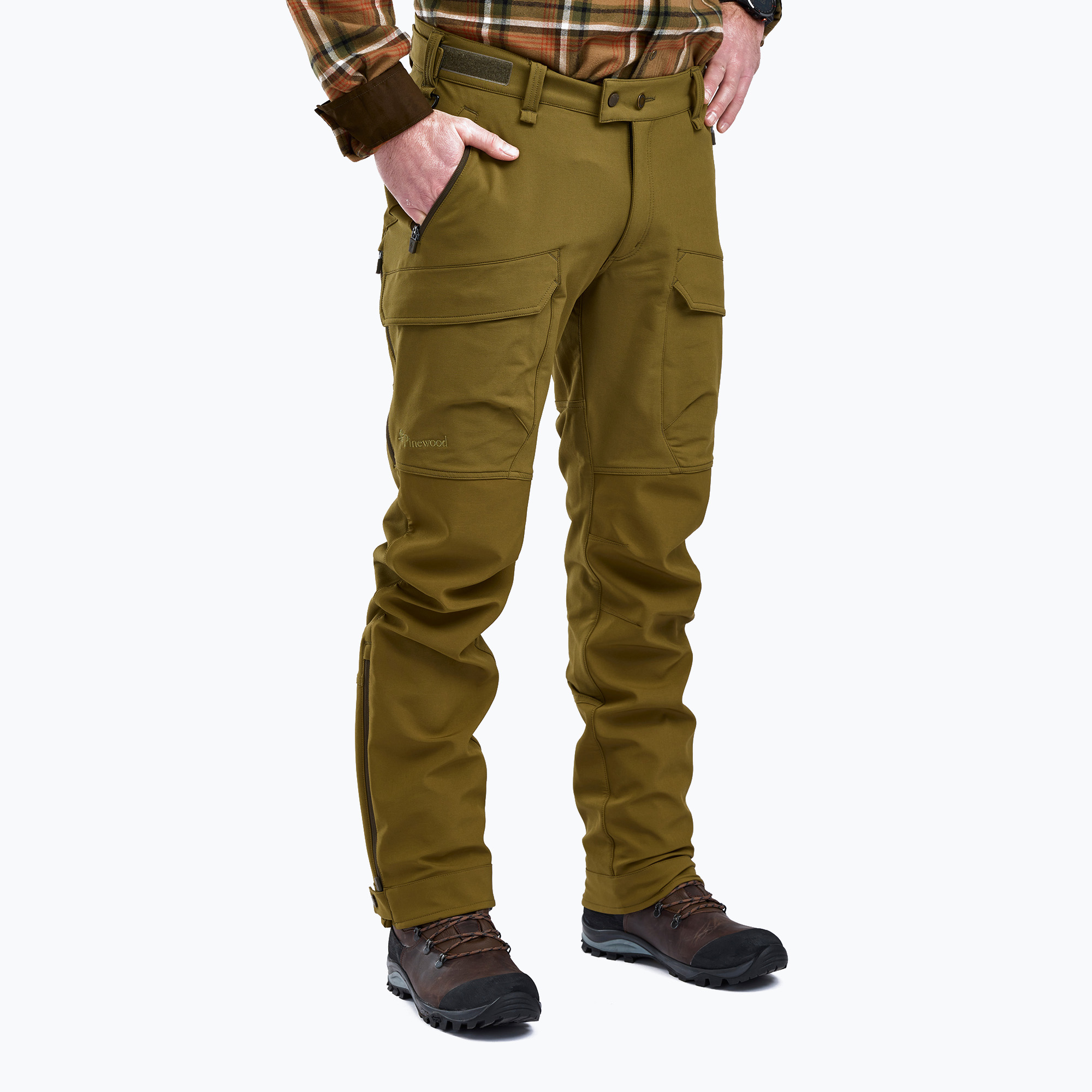 Spodnie trekkingowe męskie Pinewood Furudal Hunters Hybrid Stretch olive green 