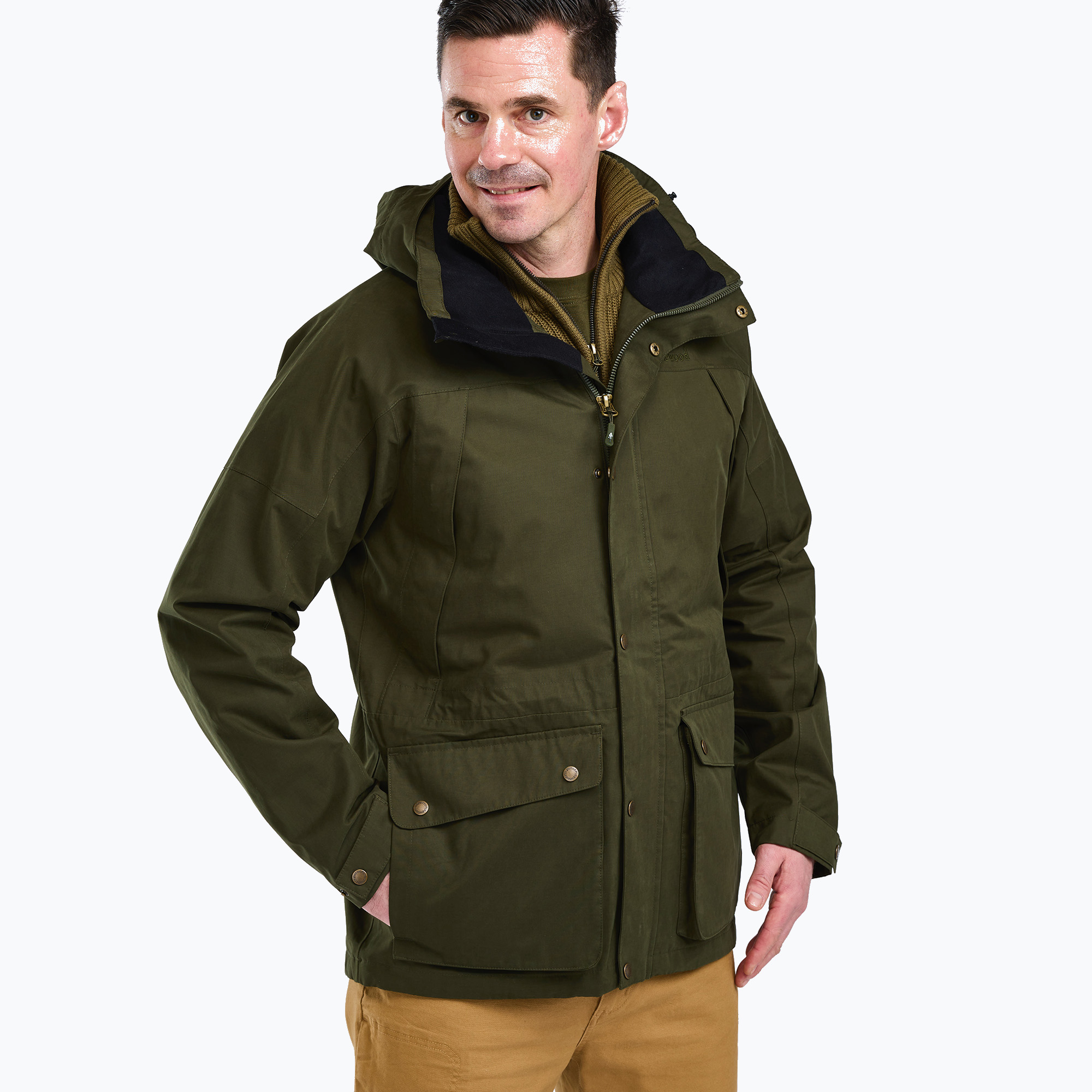 Kurtka przeciwwiatrowa męska Pinewood Nydala Classic 2L moss green 