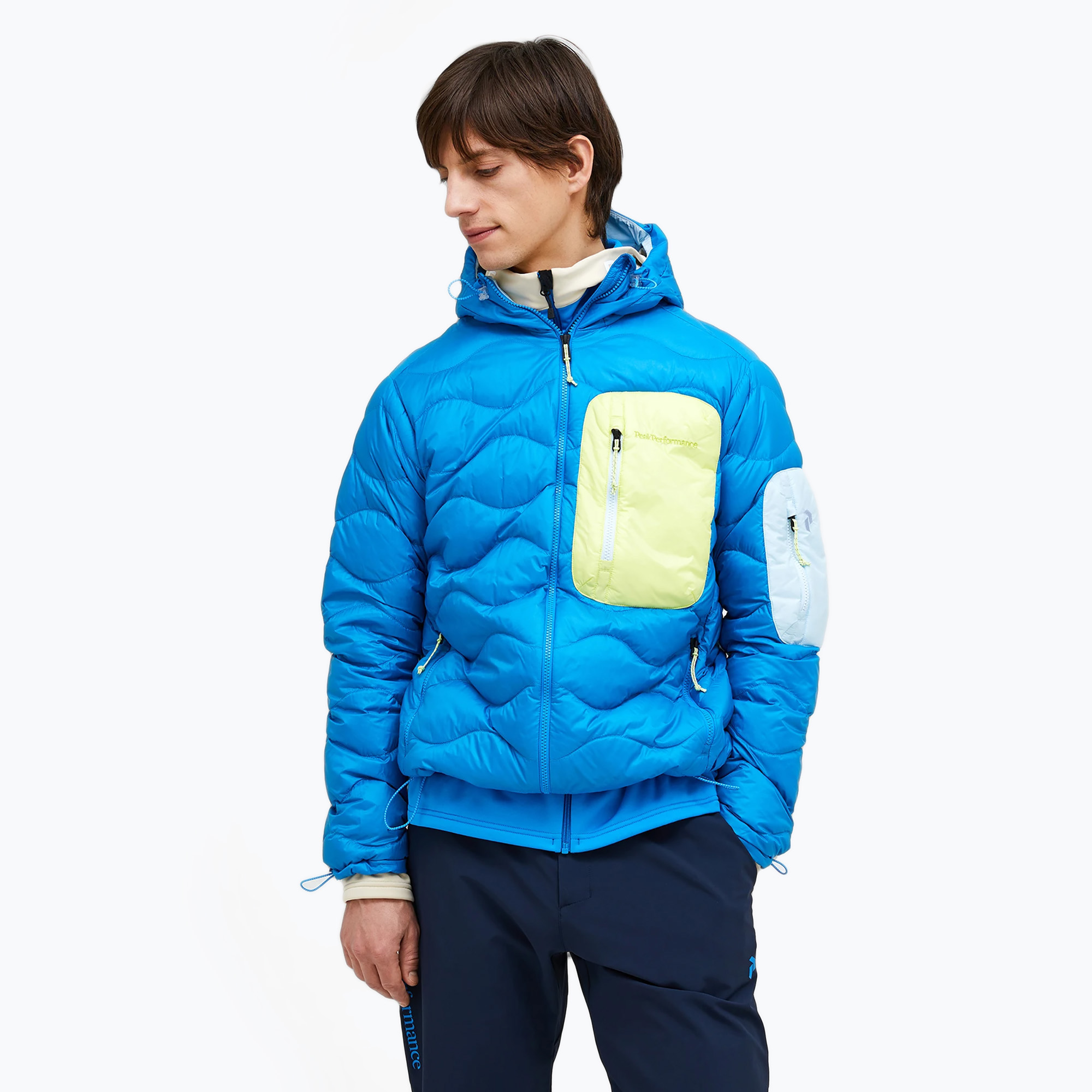 Kurtka puchowa męska Peak Performance Helium Utility Down brilliant blue/cloud/sunny adventur