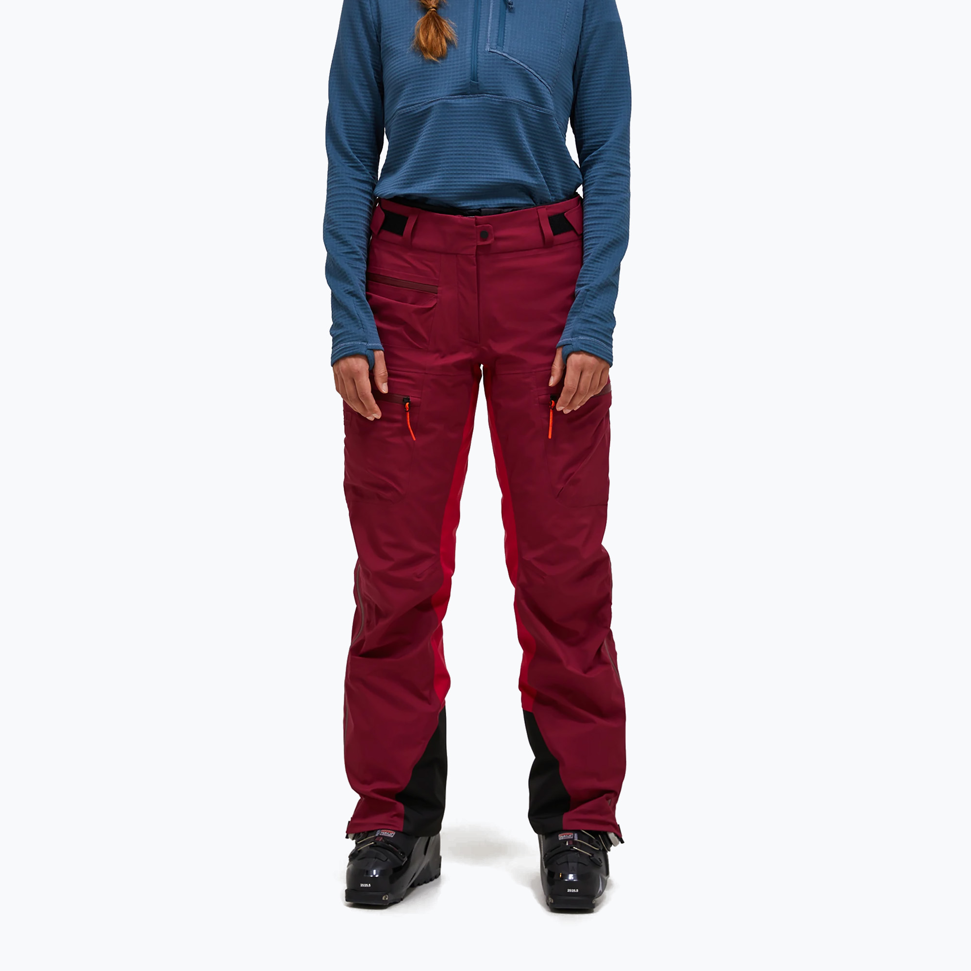 Pantaloni de schi pentru femei Peak Performance Vislight GTX C-Knit 3L vertical zenith/tech burgundy