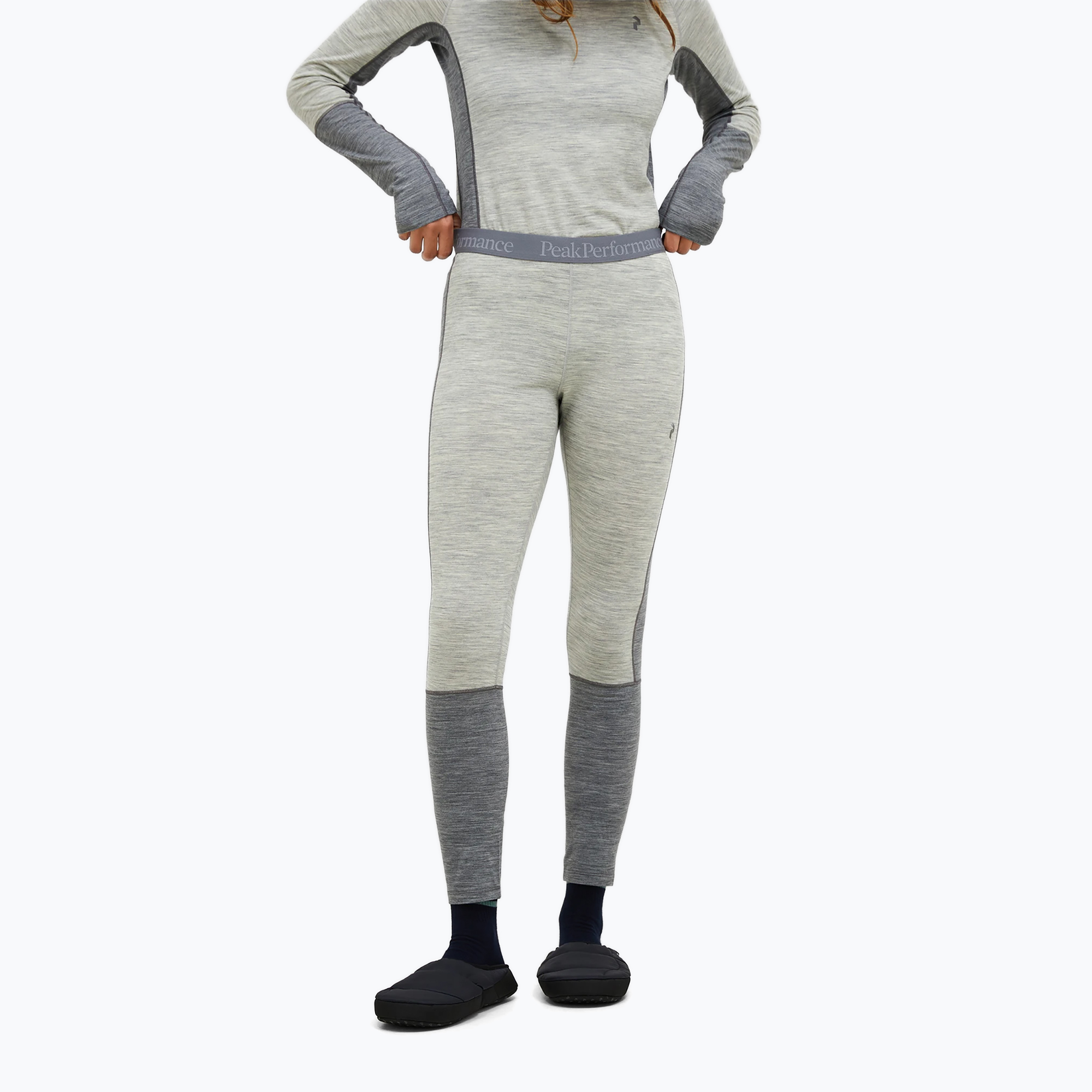 Дамски термоактивни панталони Peak Performance Peak Performance Magic 7/8 Long Johns Wool-Blend Baselayer med grey melange/melange grey