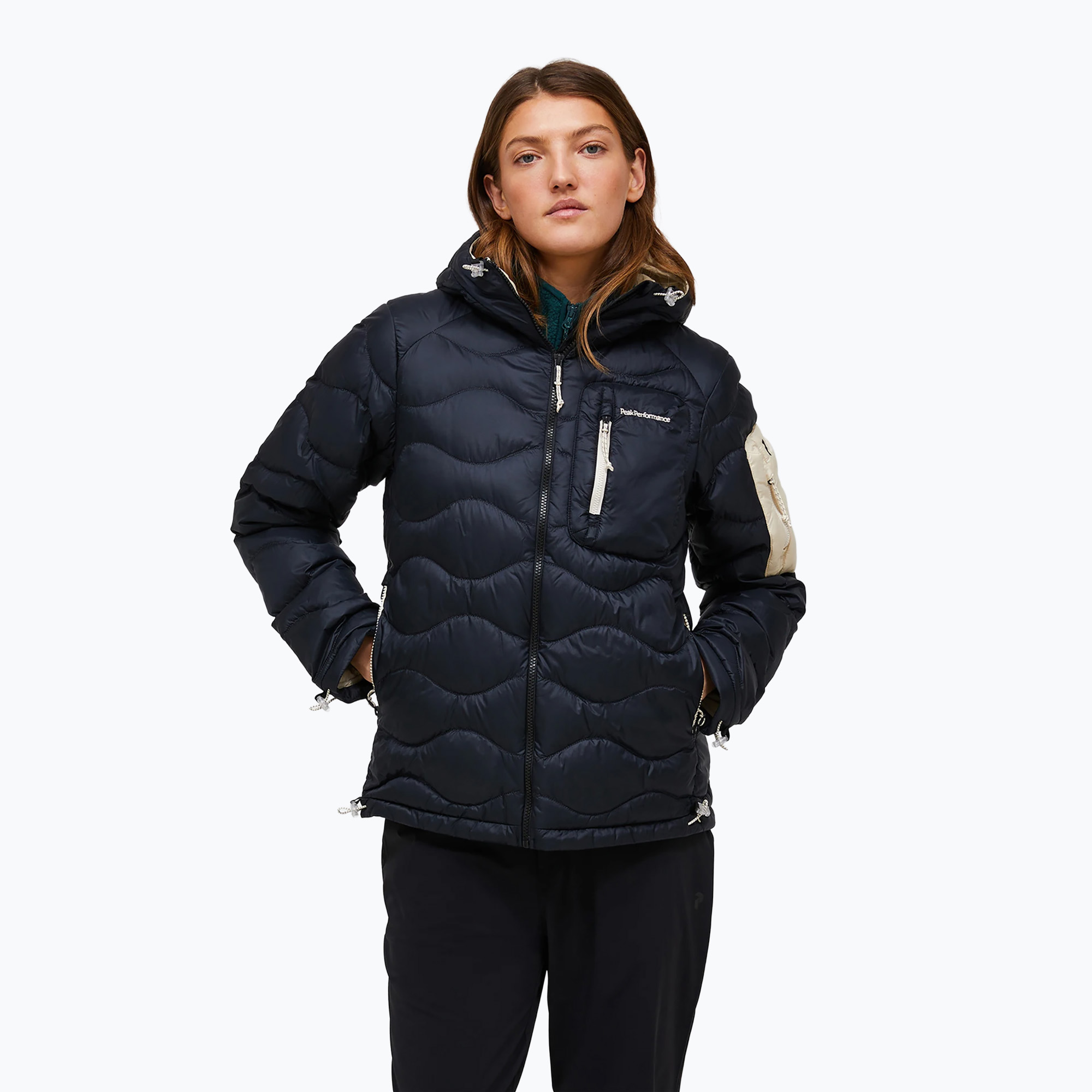 Дамско пухено яке Peak Performance Helium Utility Down black/sand fog