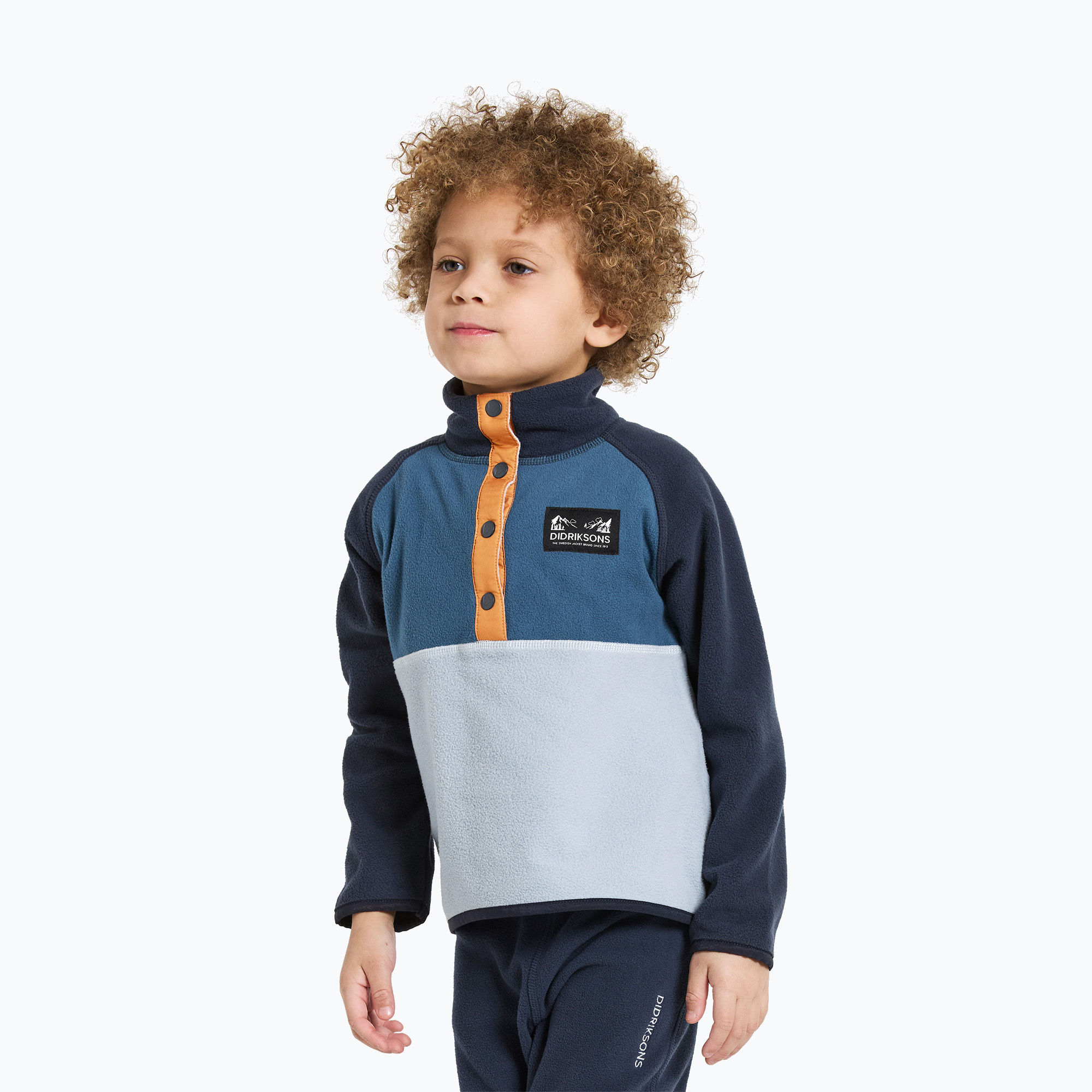 Bluza polarowa dziecięca Didriksons Monte Half Button cloud blue 