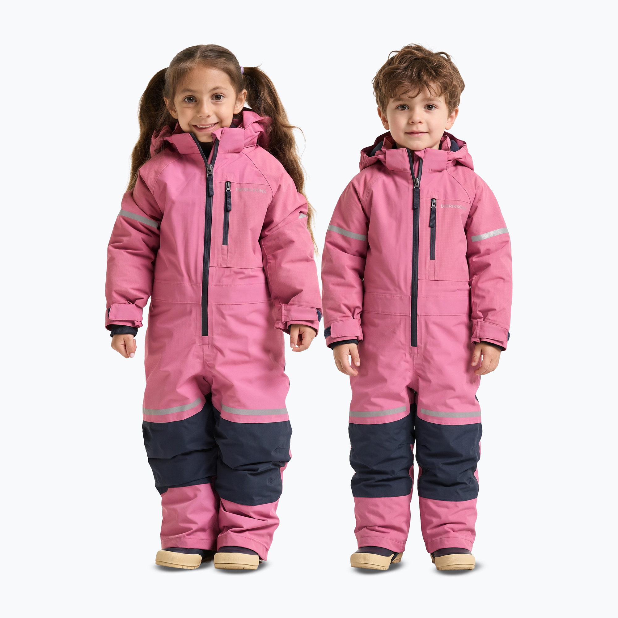 Детски скиорски гащеризон Didriksons Falken K Coverall 2 heather pink