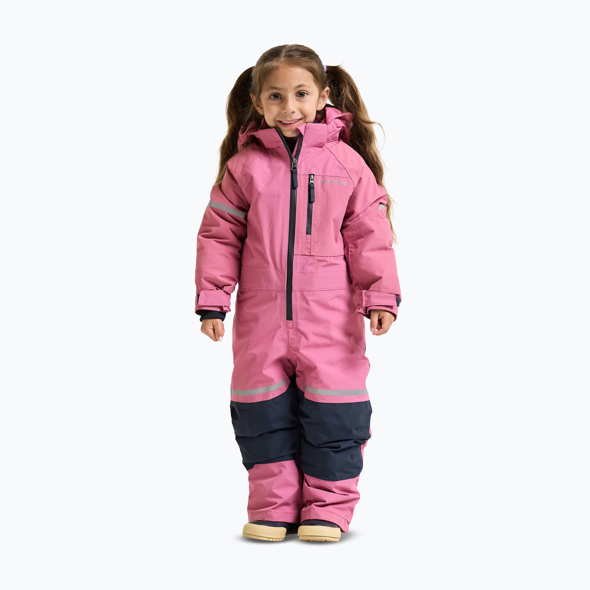 Детски скиорски гащеризон Didriksons Falken K Coverall 2 heather pink