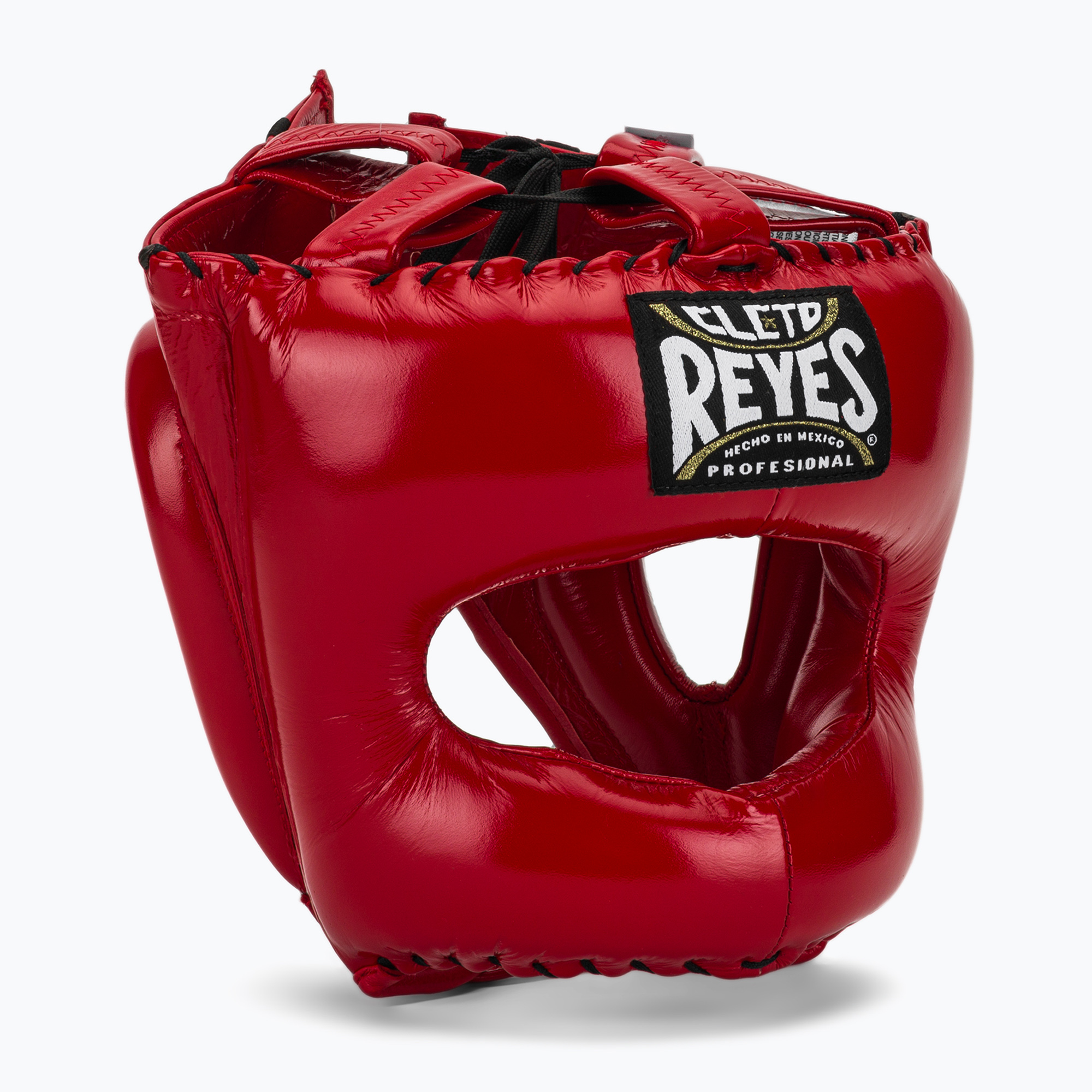 Casca de box Cleto Reyes cu față ascuțită, bară din nailon roșu