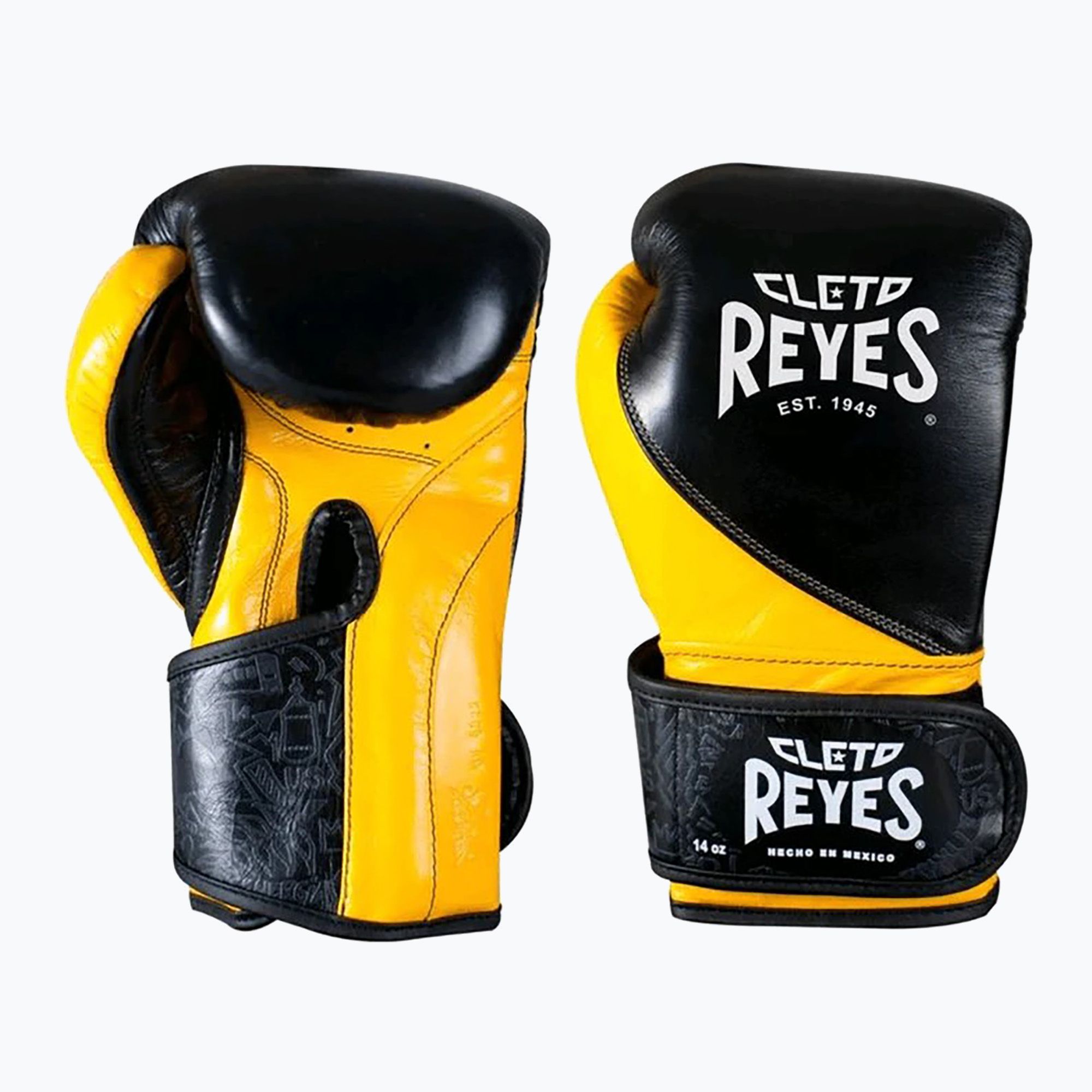 Rękawice bokserskie Cleto Reyes High Precision Training Leather black/yellow 