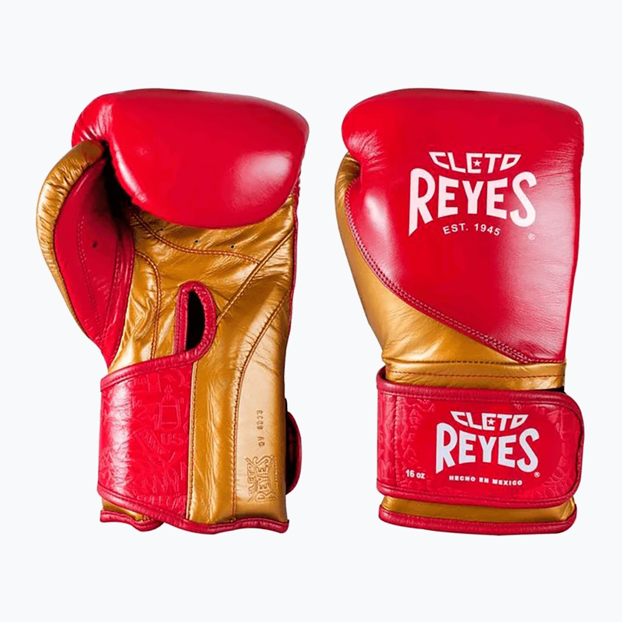 Rękawice bokserskie Cleto Reyes High Precision Training Leather red/gold 