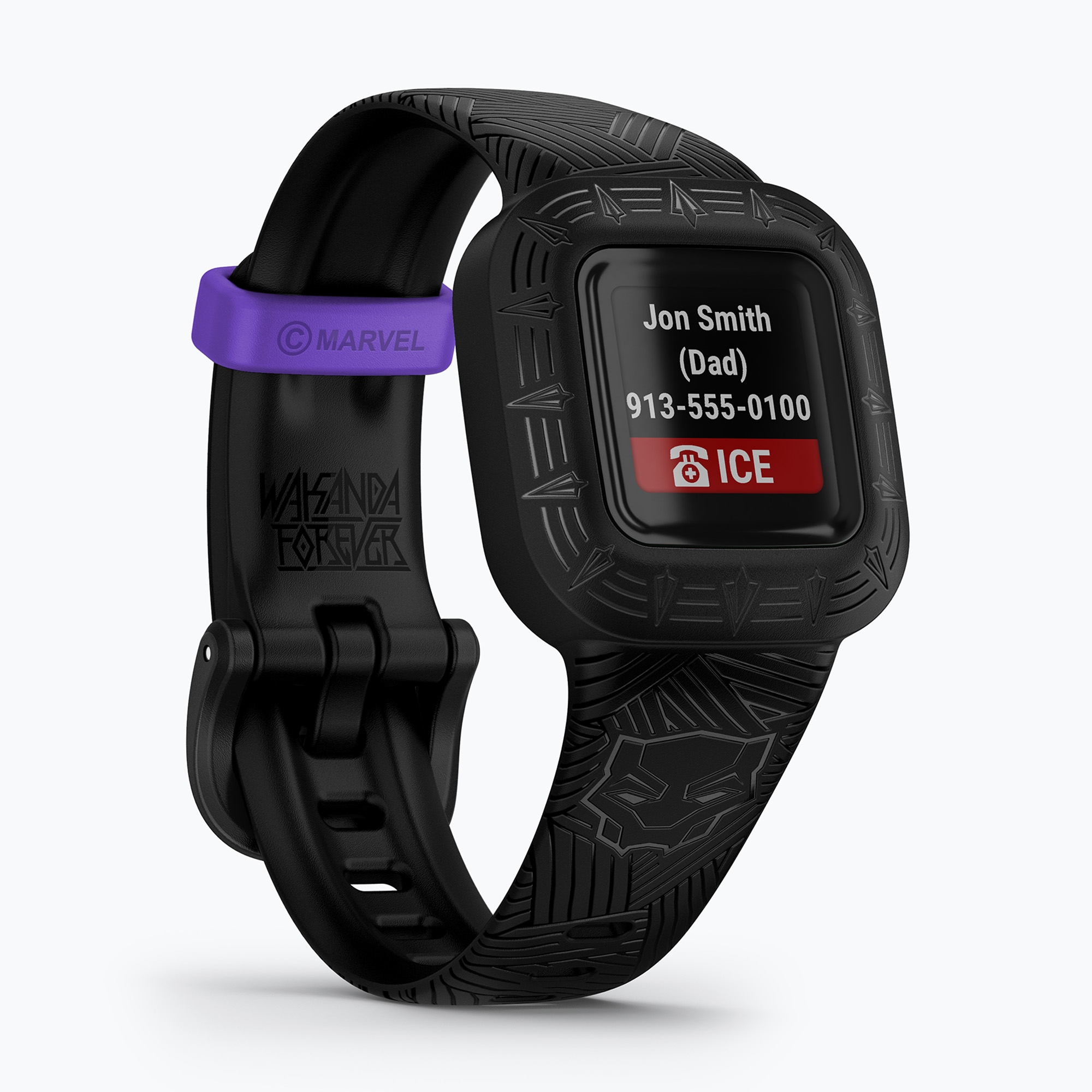 Gyerek okoskarkötő Garmin Vivofit Jr 3 Marvel Black Panther black (Vivofit Jr 3 Marvel Black Panther 010-02441-10)