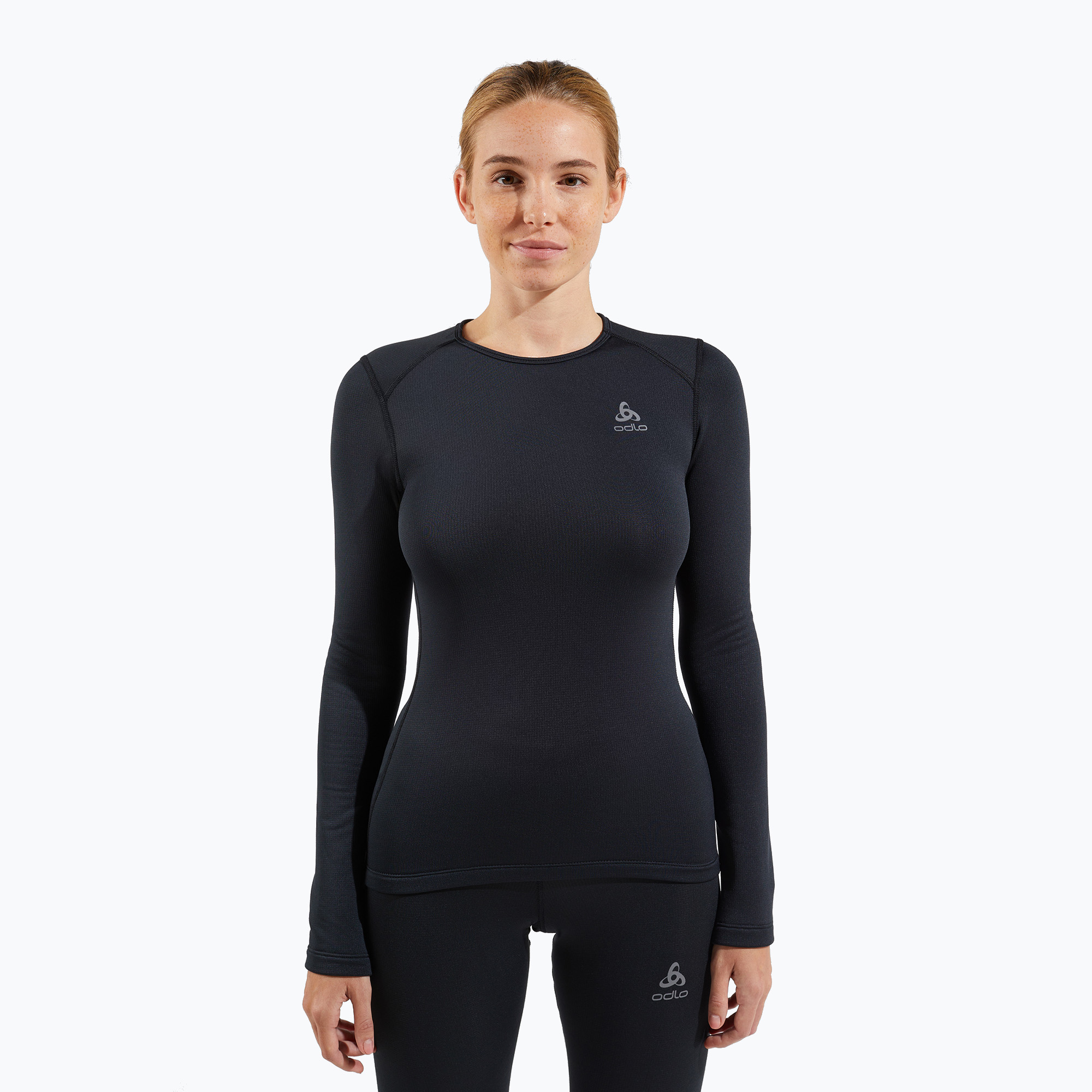 Dámske termo tričko longsleeve ODLO Fundamentals Active Warm Bl Top Crew Neck black (Fundamentals Active Warm Bl Top Crew Neck LS 141251/15000)