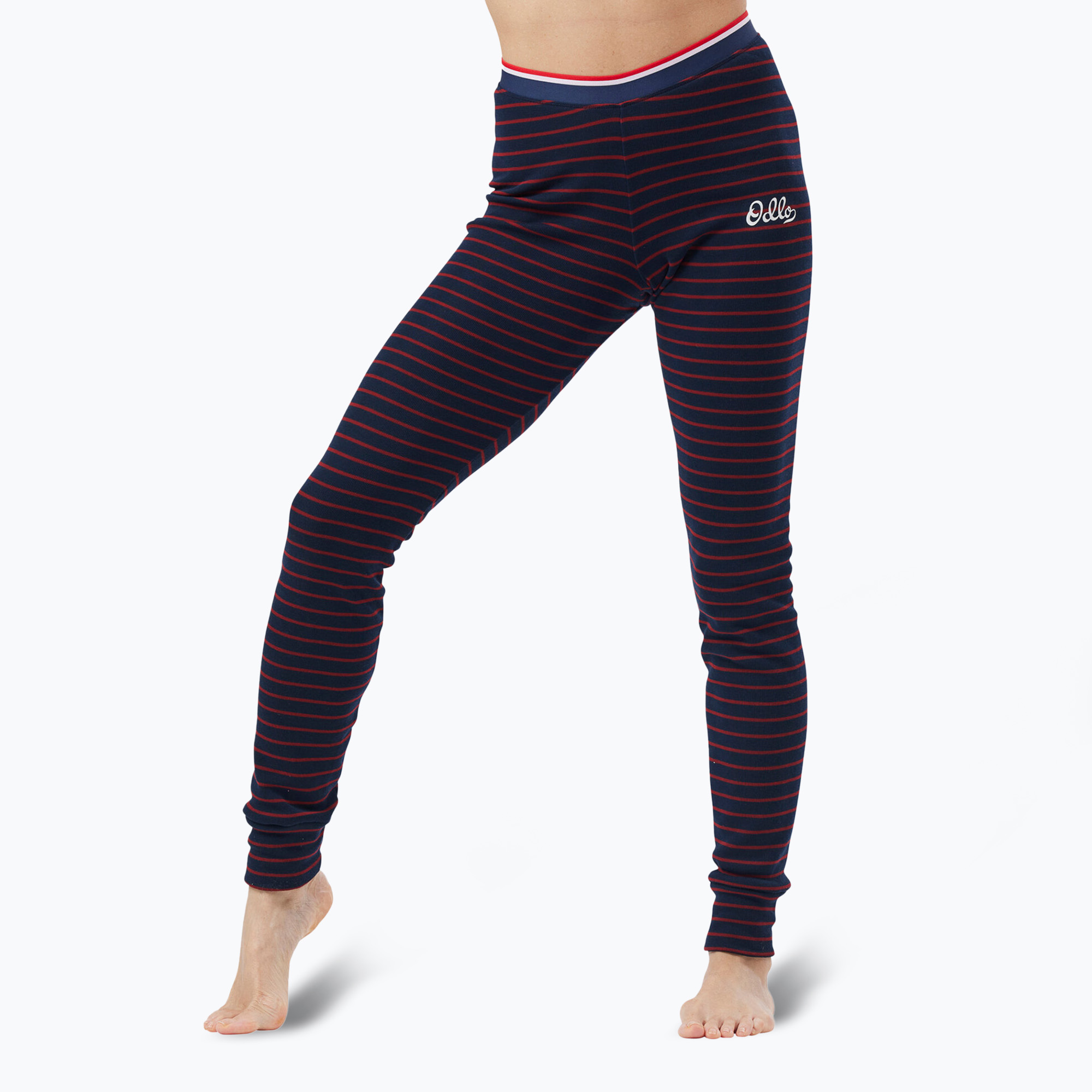 Pantaloni termoactivi pentru femei ODLO Active Warm Originals Stripes Bl Bottom Long dark saphire (Active Warm Originals Stripes Bl Bottom Long 159281/21014)