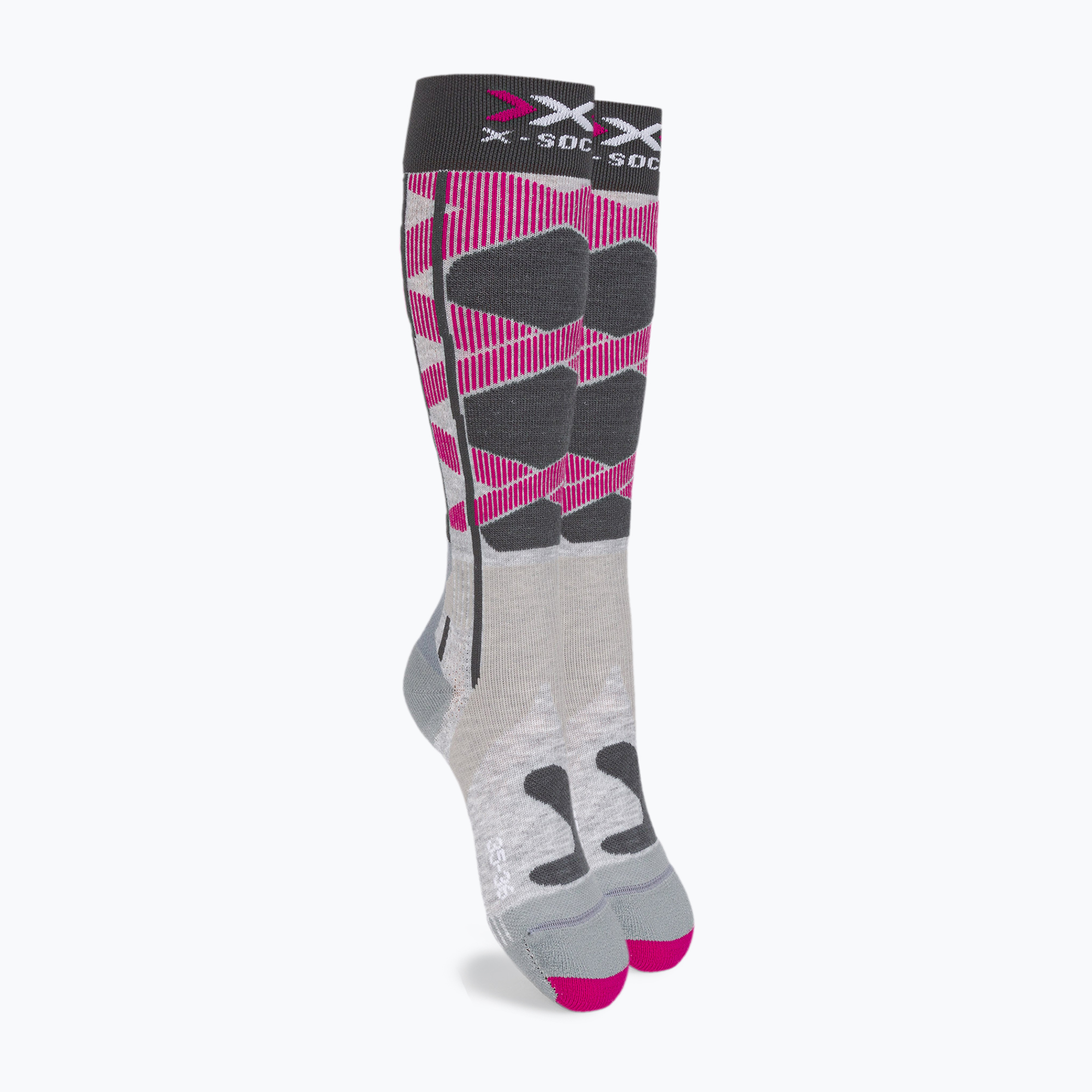 Women's ski socks X-Socks Ski Control 4.0 grey-pink XSSSKCW19W (41-42 EU)