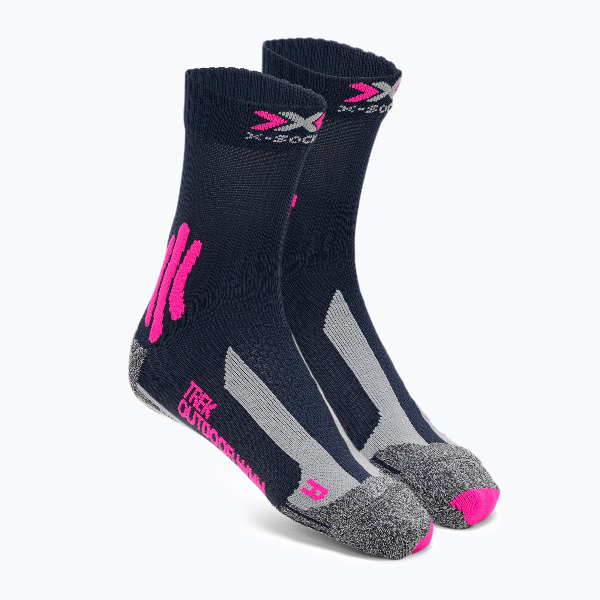 Дамски чорапи за трекинг X-Socks Trek Outdoor midnight blue/pink/lt grey melange