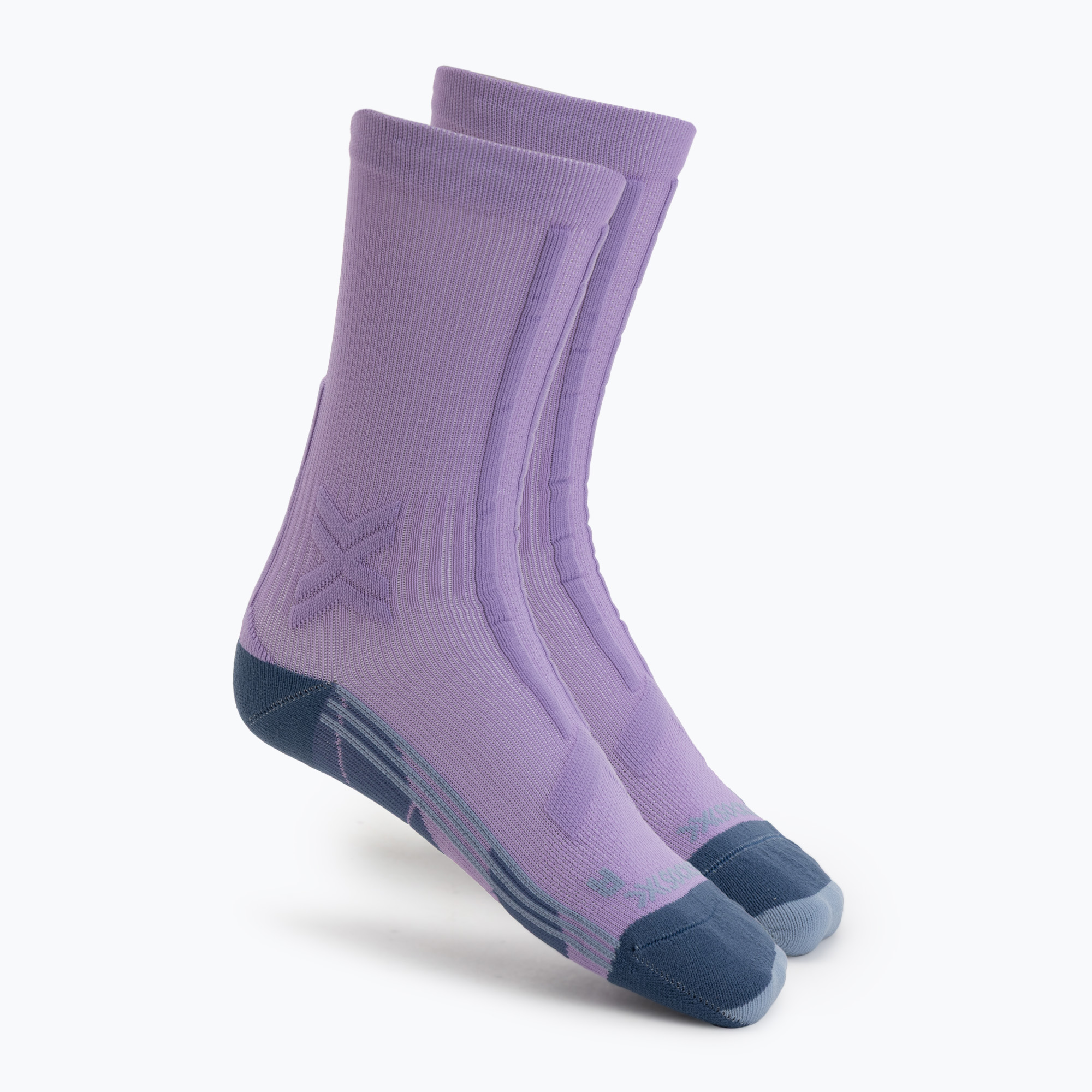 Дамски чорапи за бягане X-Socks Trailrun Discover Crew orchid/sunset blue
