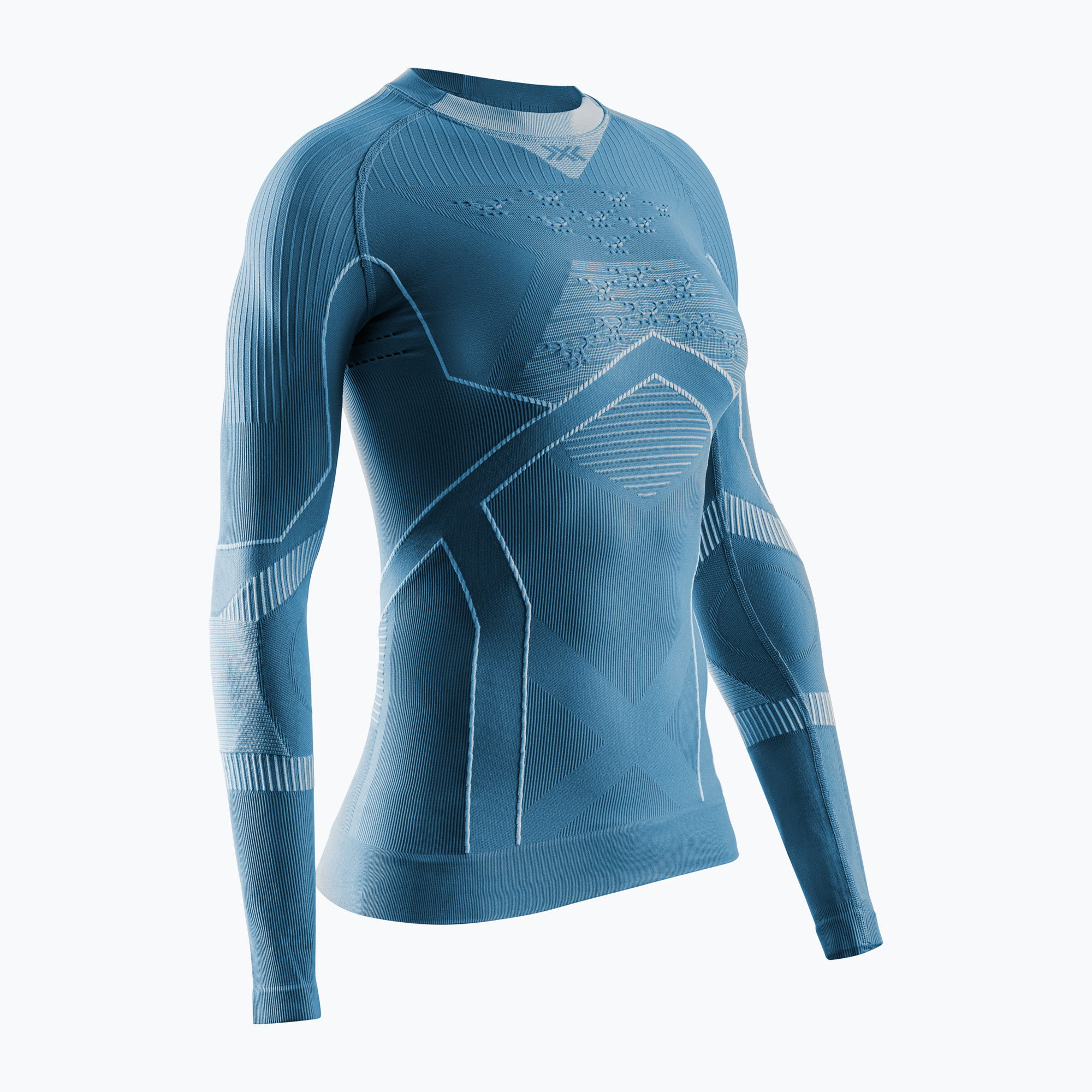 Women's thermo-active X-Bionic Energy Accumulator Light Shirt mineral blue / arctic white (S)