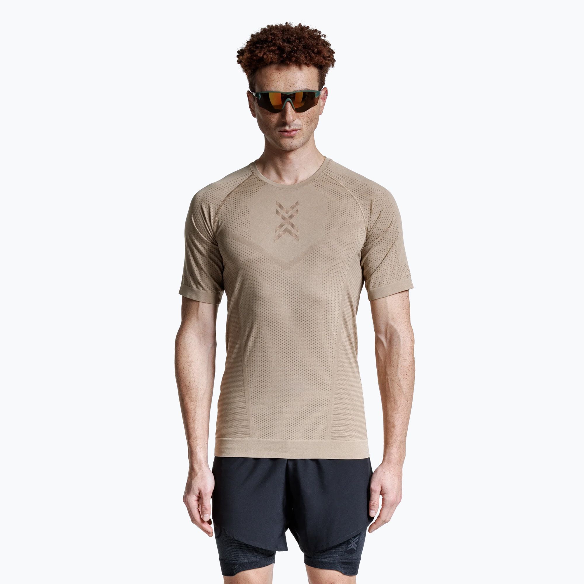 Koszulka do biegania męska X-Bionic Xceed Run sand/dark sand 