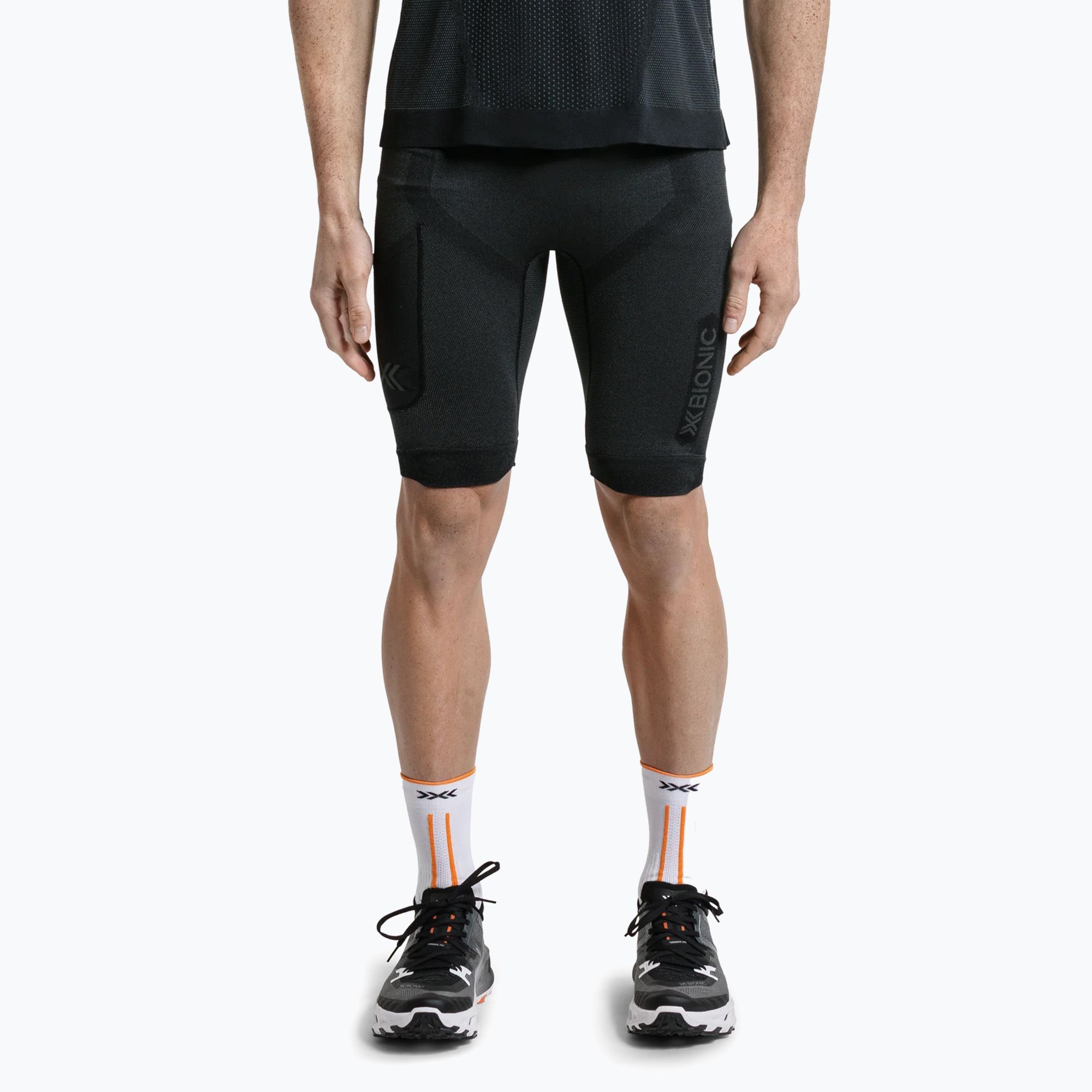 Spodenki termoaktywne męskie X-Bionic Xceed Run Tights x black/rhino grey 