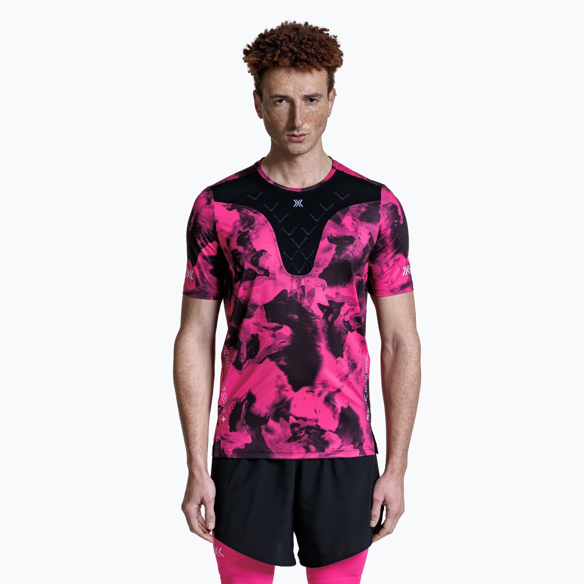 Koszulka do biegania męska X-Bionic Corefusion Run wolfpack/black/neo pink 