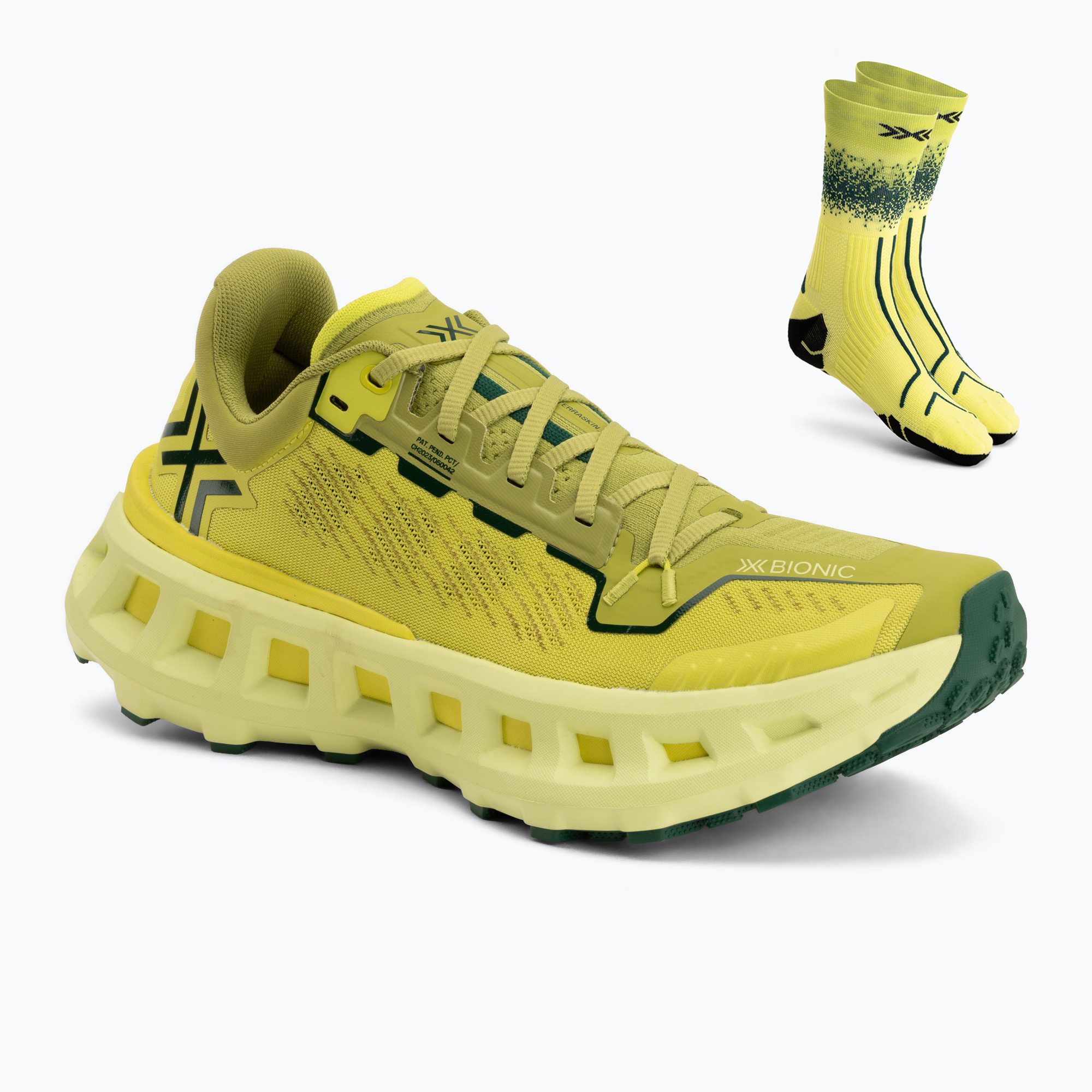 Buty do biegania   skarpety X-Bionic Terraskin X03 Electric Energy/Dark Green