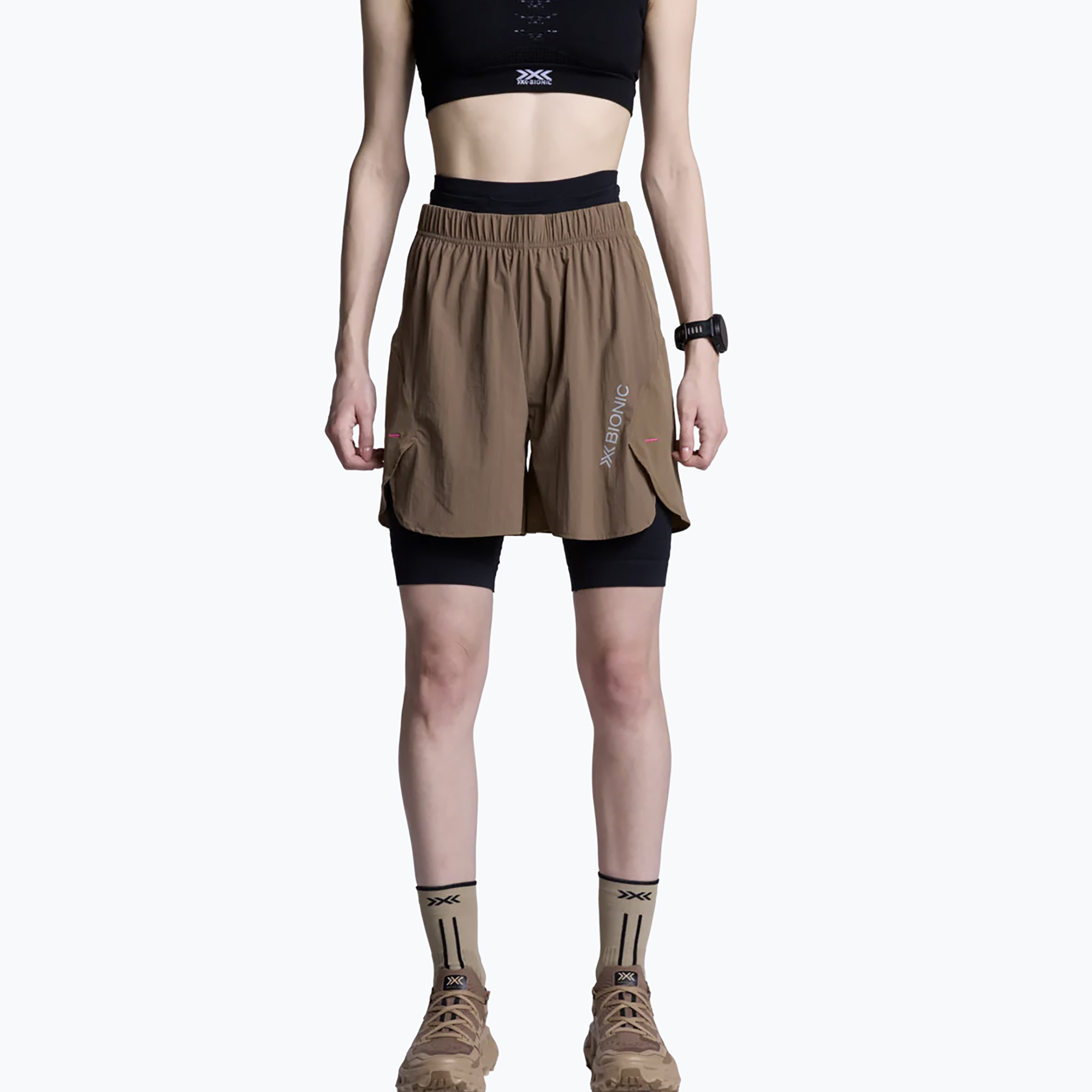 Шорти за бягане X-Bionic Corefusion Run Perform dark sand
